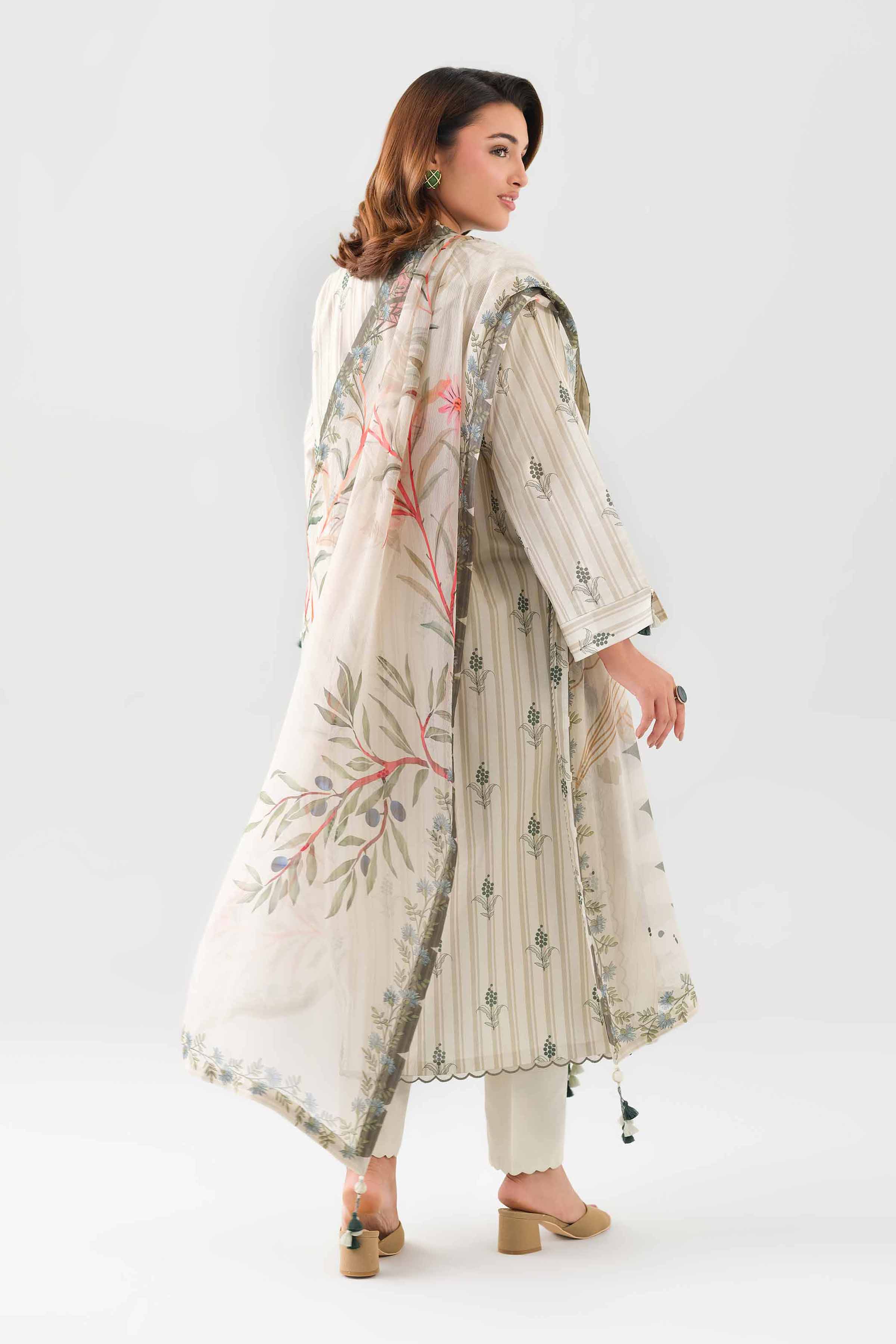 2 Piece - Digital Printed Suit - 42601029 NishatUAE Beige Lawn 2PC Printed Unstitched