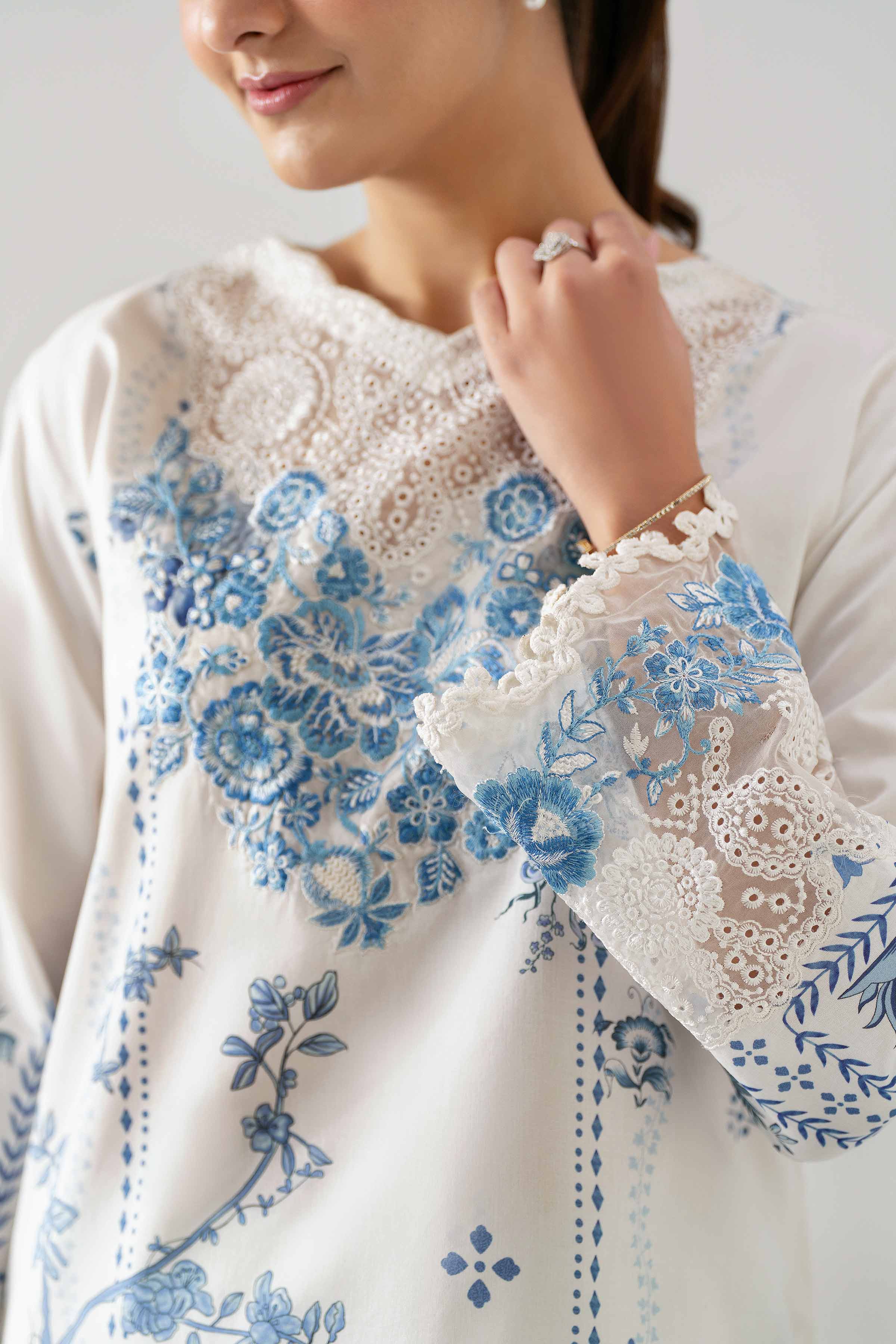 2 Piece - Digital Printed Embroidered Suit - 42601059 NishatUAE White Lawn 2PC Embroidered Unstitched