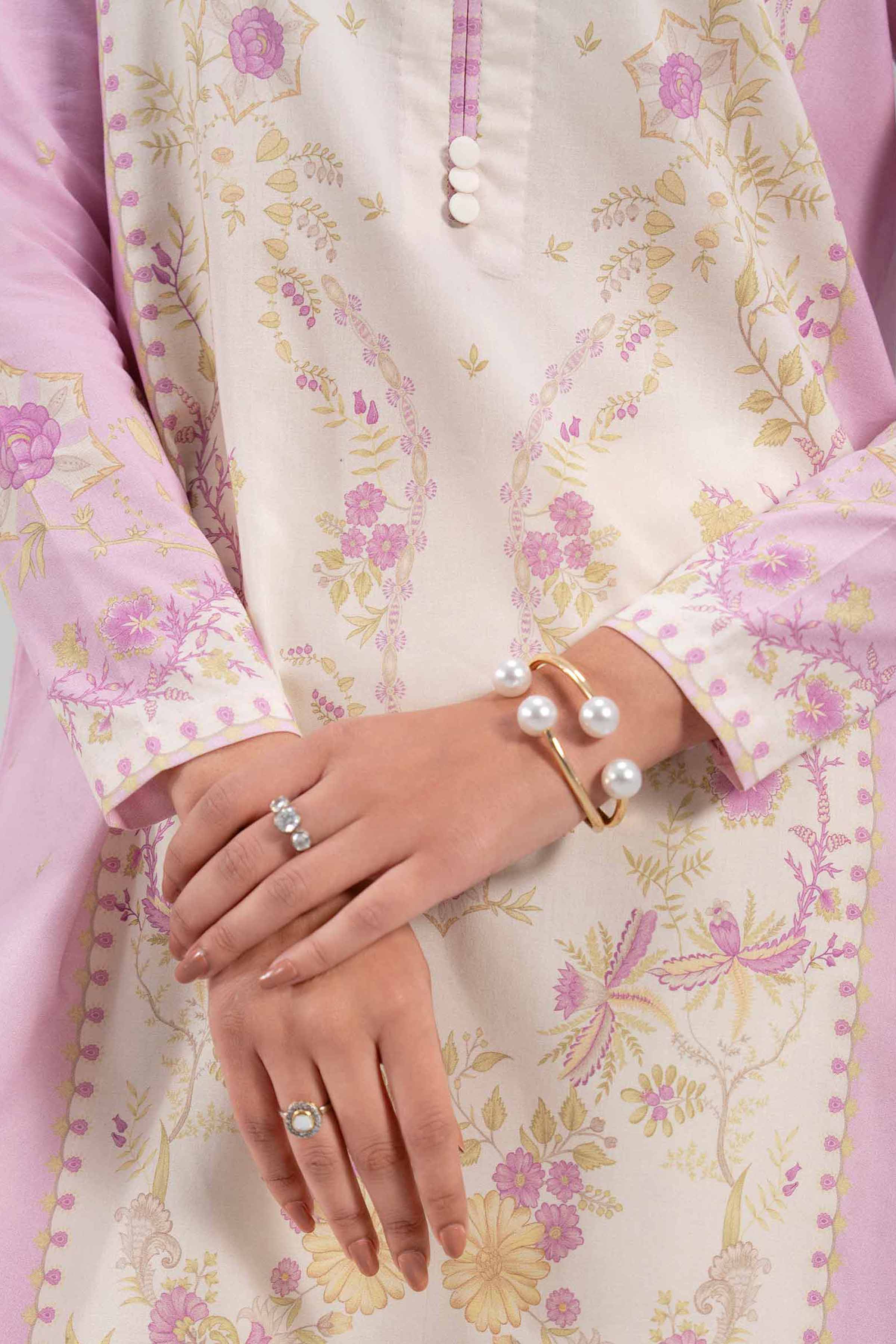 2 Piece - Digital Printed Suit - 42601063 NishatUAE Beige Lawn 2PC Printed Unstitched