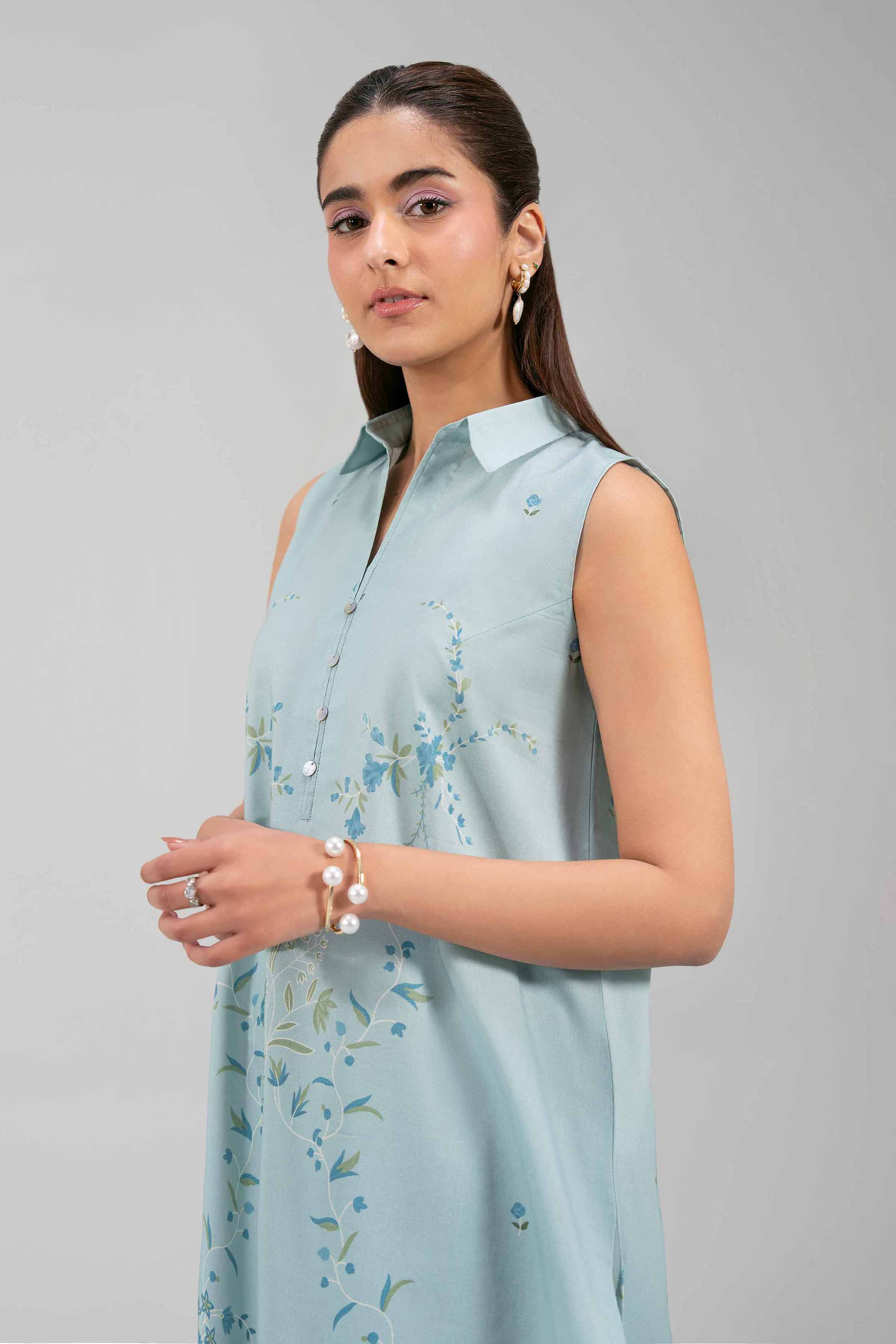 2 Piece - Digital Printed Suit - 42601065 NishatUAE Blue Lawn 2PC Printed Unstitched