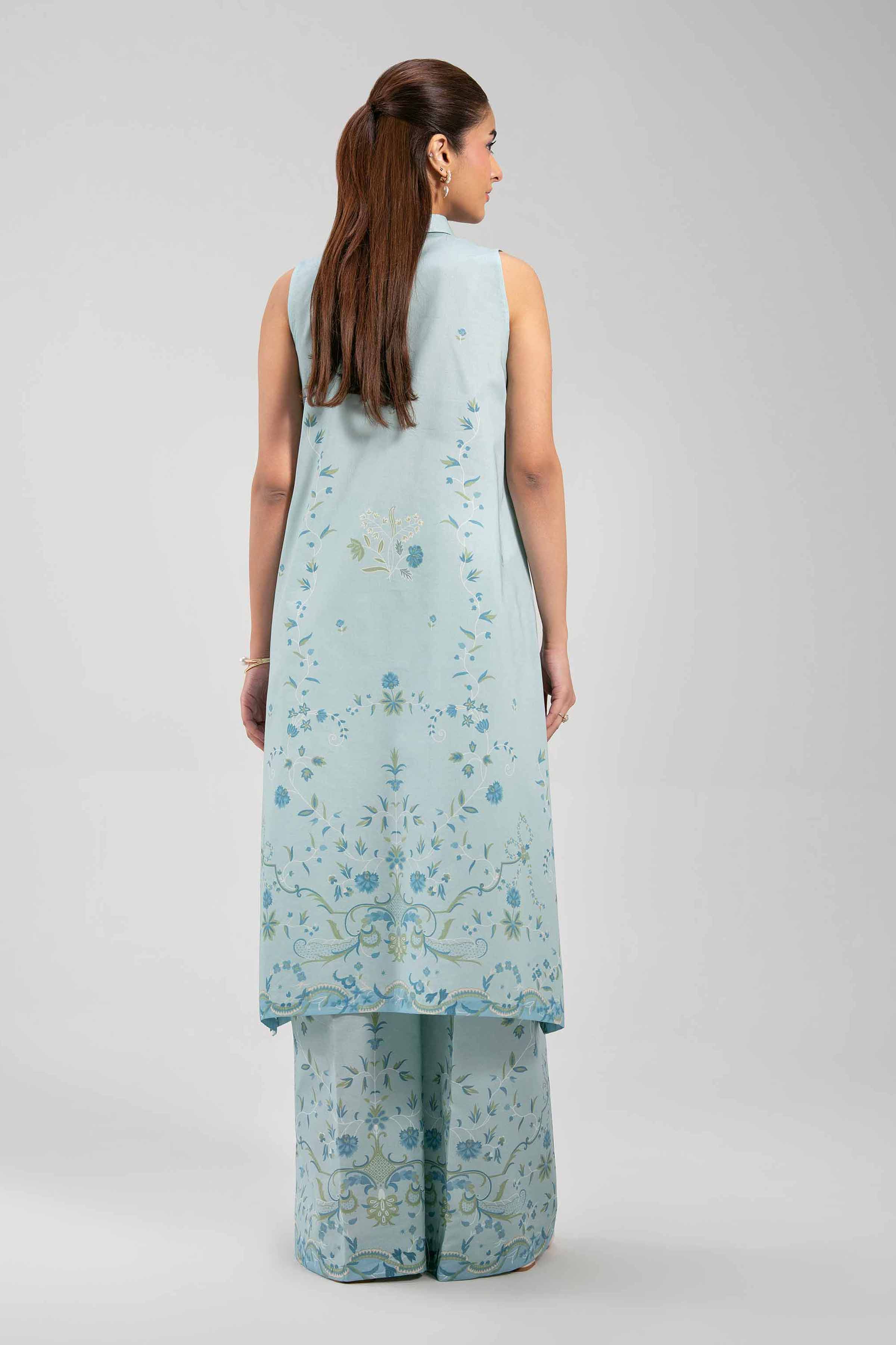 2 Piece - Digital Printed Suit - 42601065 NishatUAE Blue Lawn 2PC Printed Unstitched