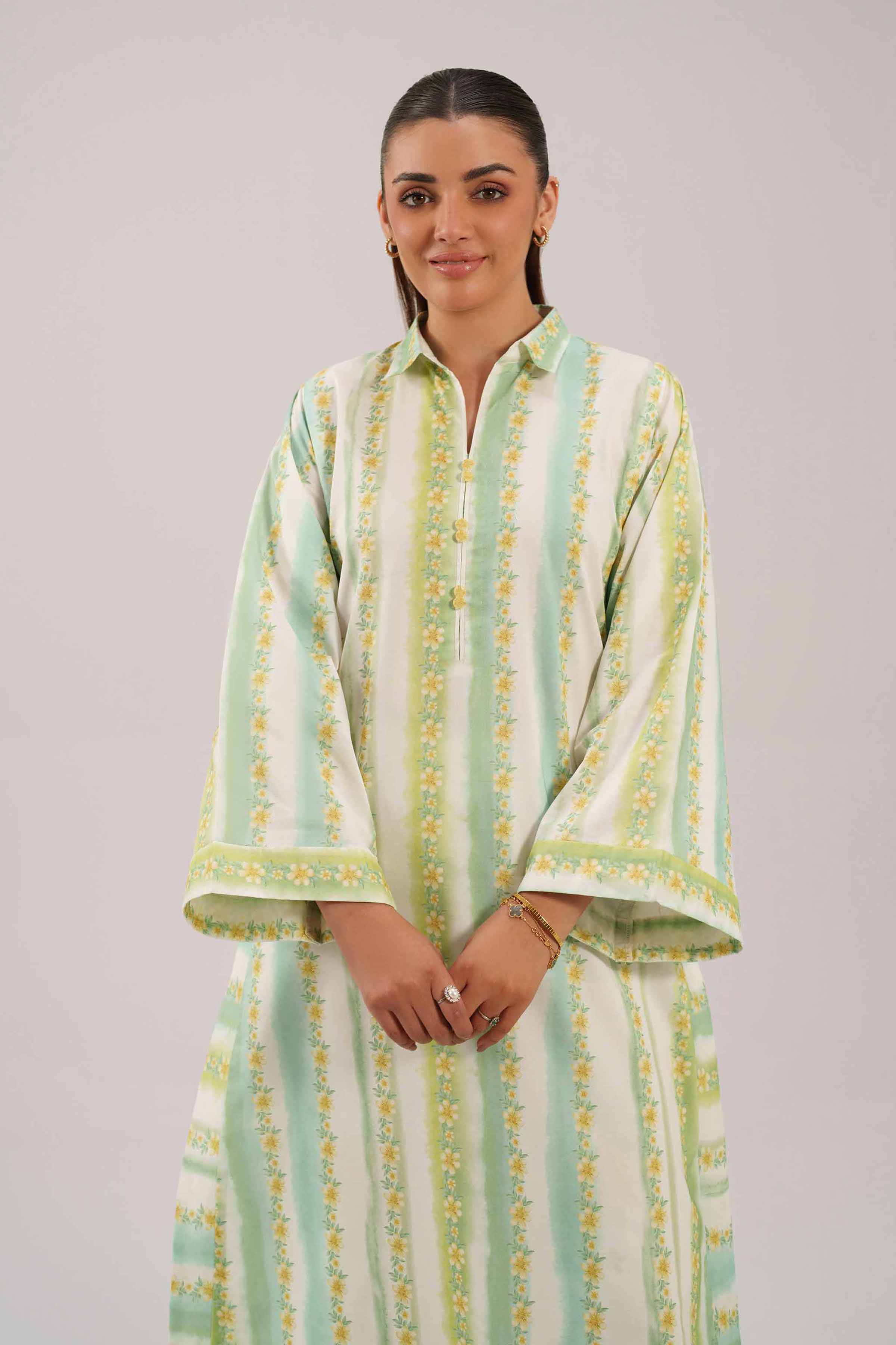 2 Piece - Digital Printed Suit - 42601067 NishatUAE Green Lawn 2PC Printed Unstitched