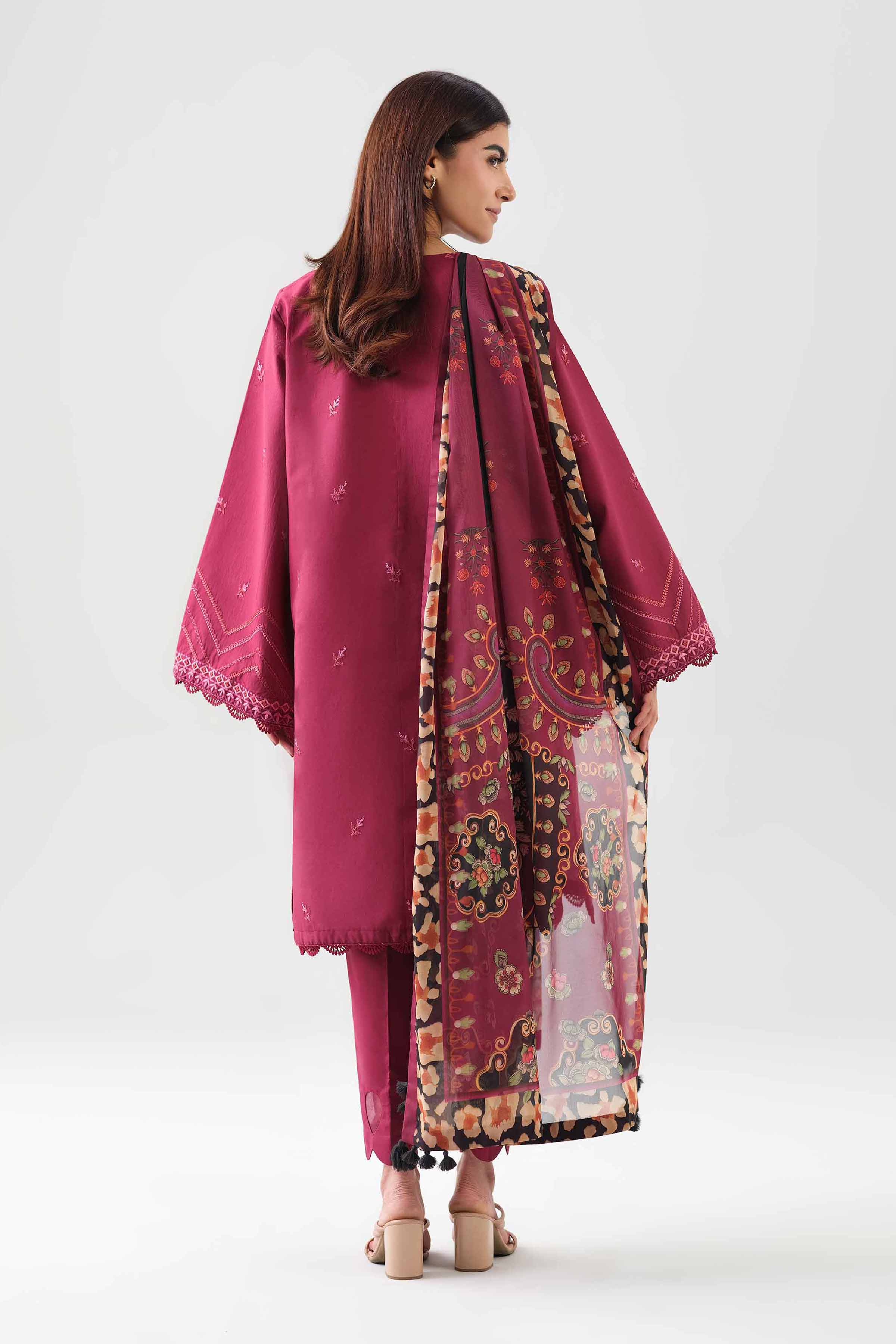 3 Piece - Digital Printed Embroidered Suit - 42601072