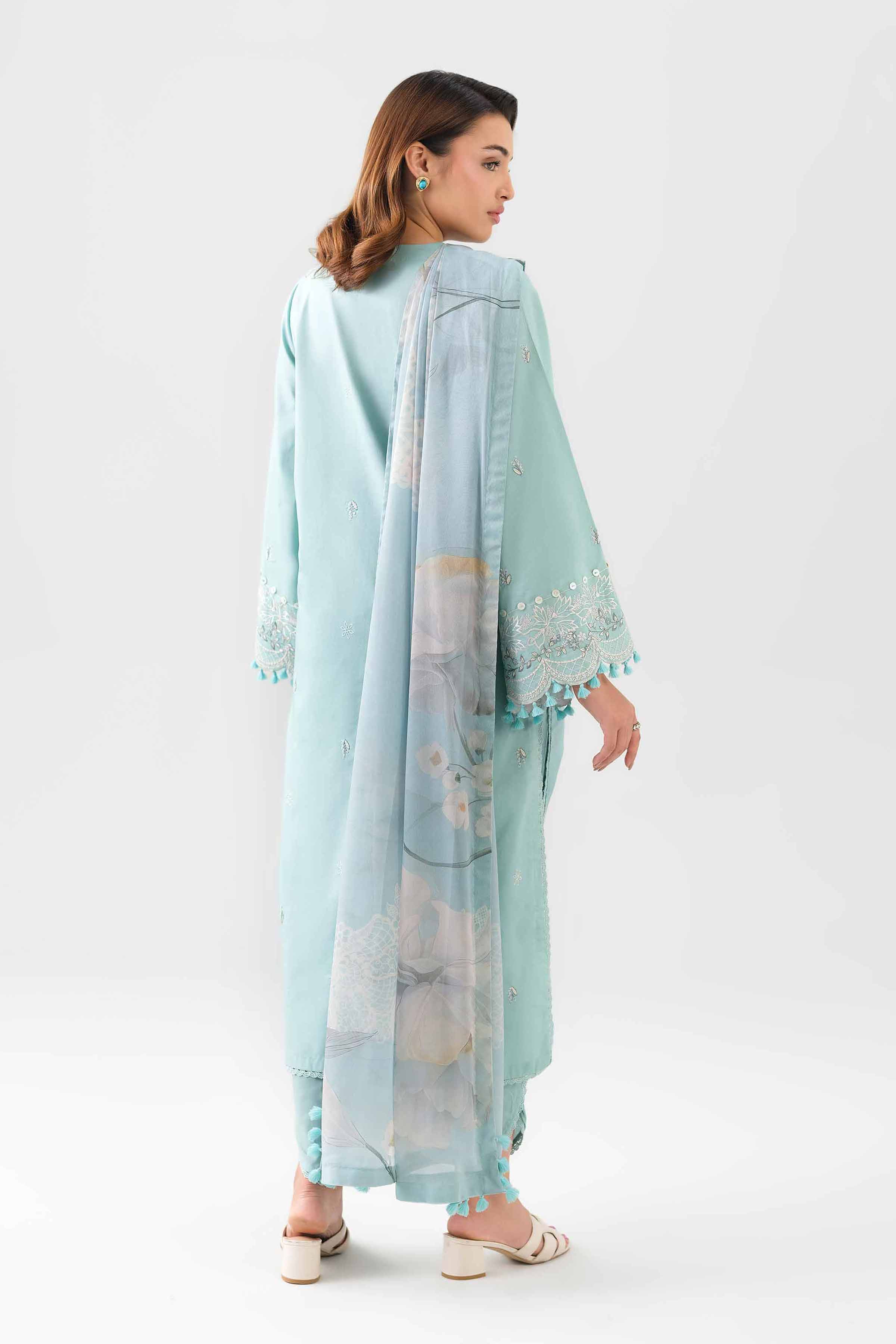 3 Piece - Digital Printed Embroidered Suit - 42601078