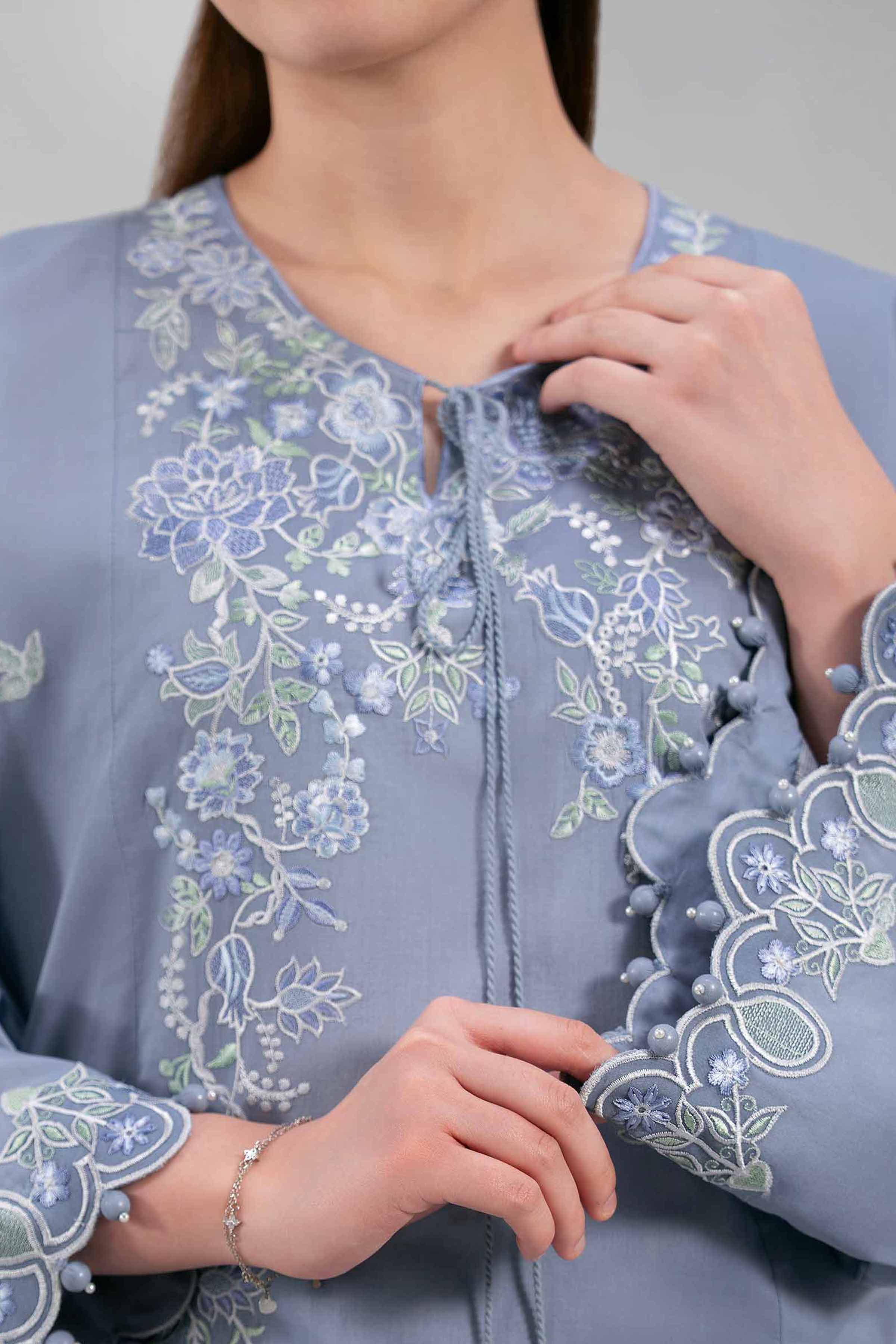 2 Piece - Digital Printed Embroidered Suit - 42601081