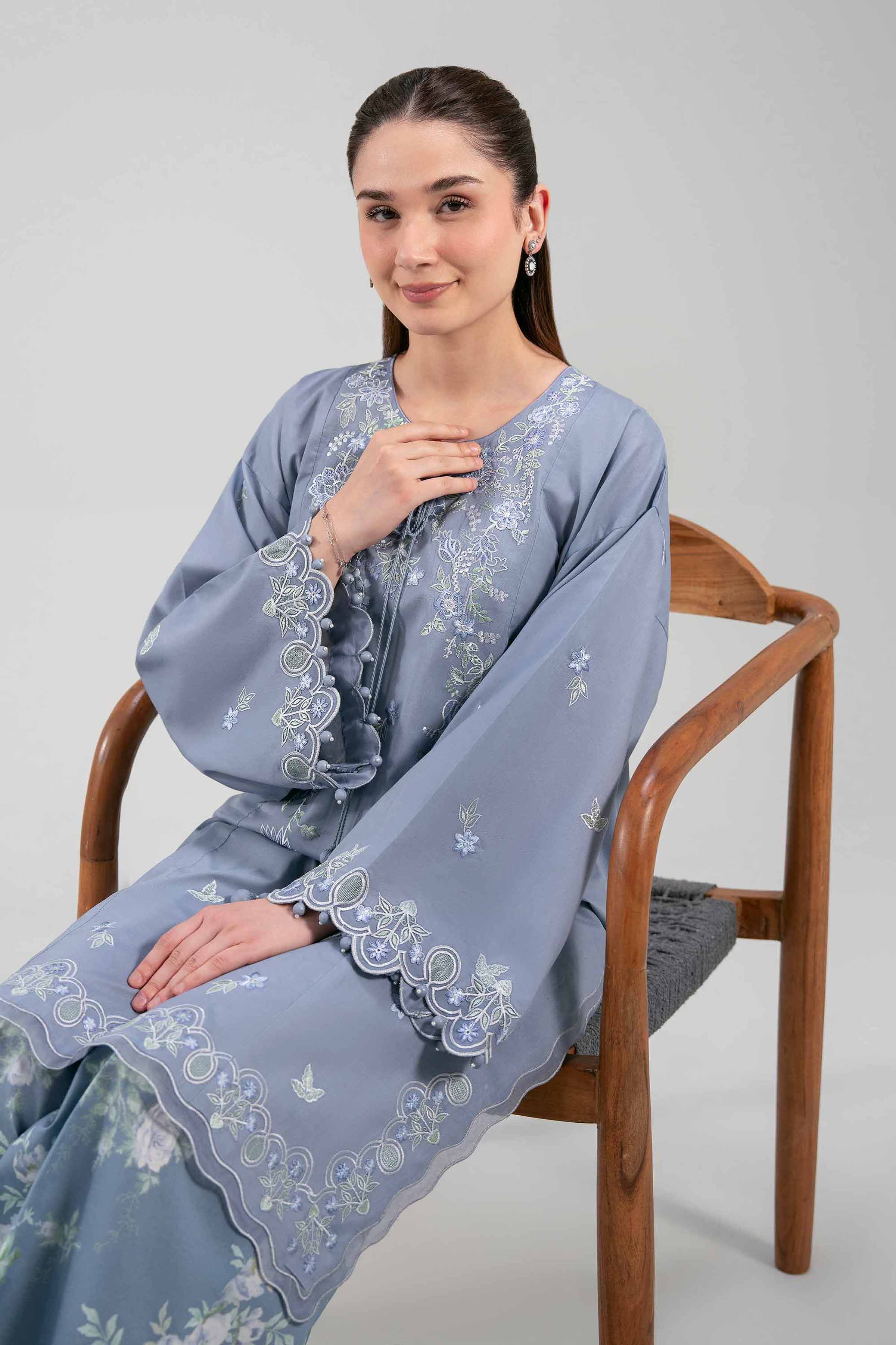 2 Piece - Digital Printed Embroidered Suit - 42601081