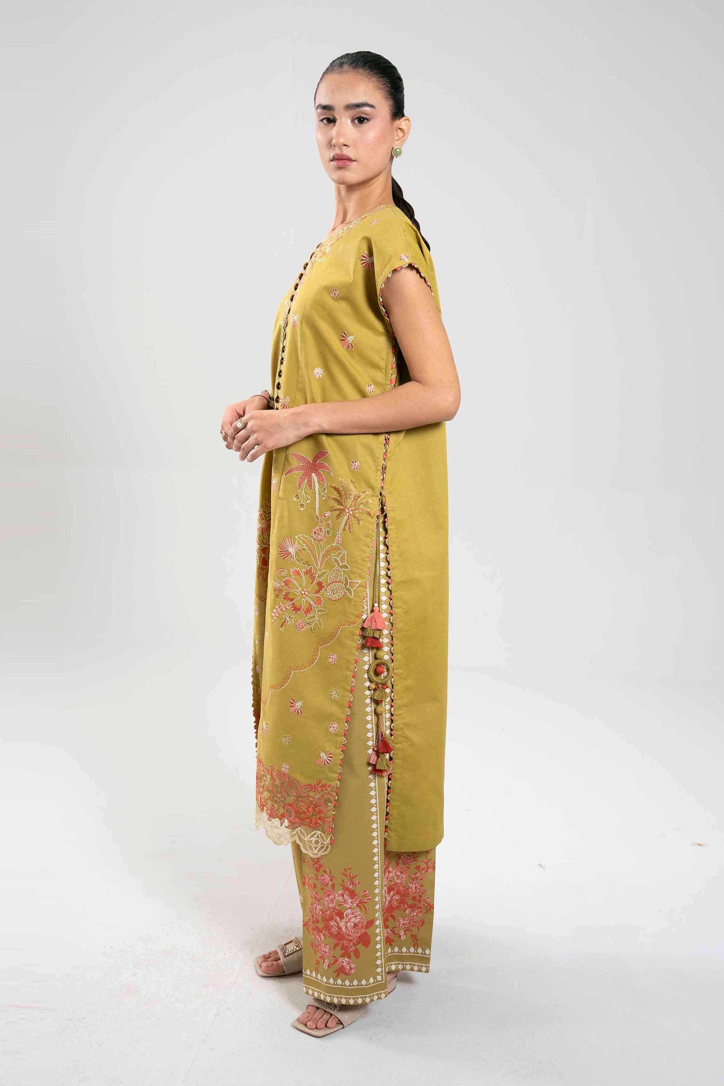 2 Piece - Digital Printed Embroidered Suit - 42601083