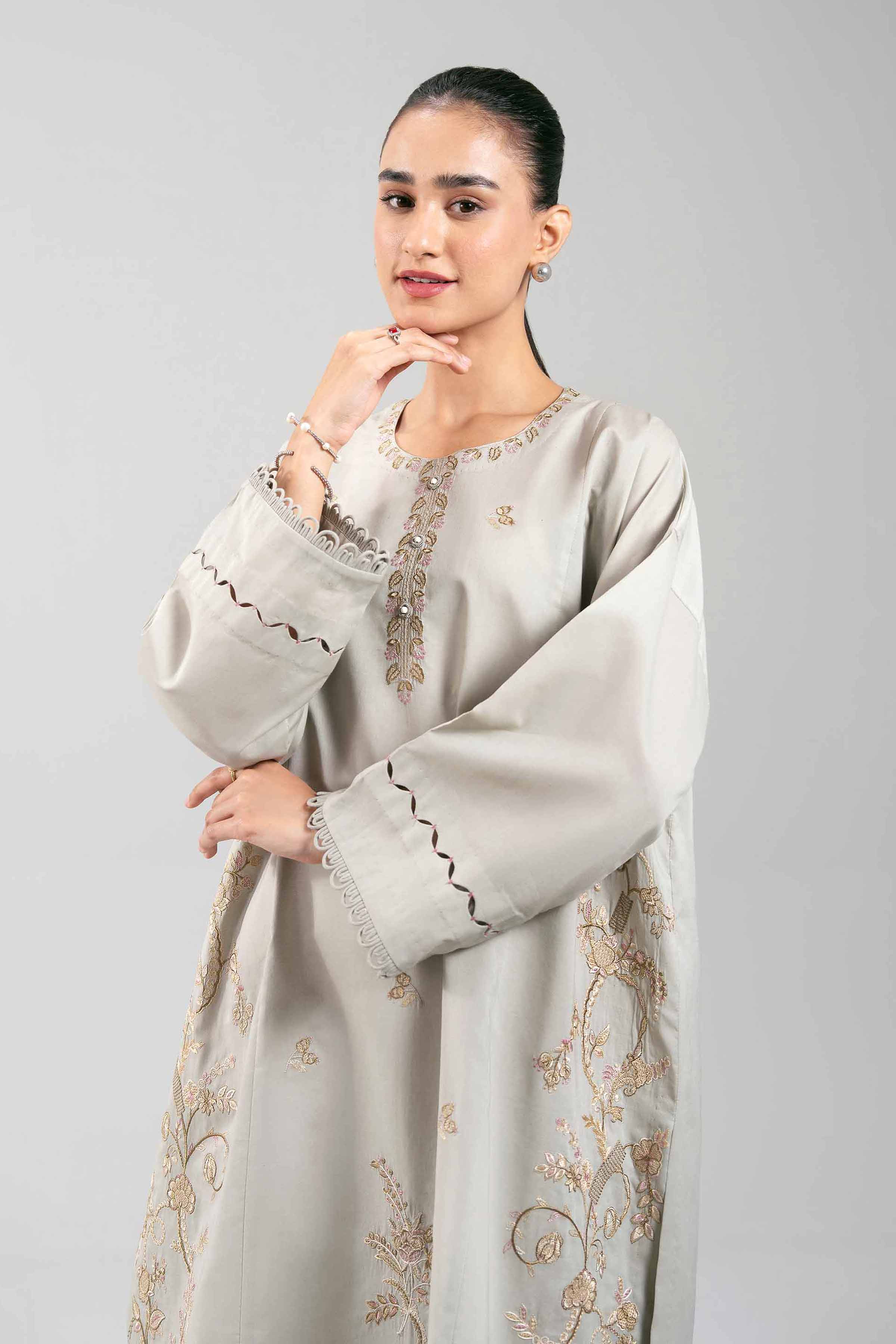2 Piece - Digital Printed Embroidered Suit - 42601085