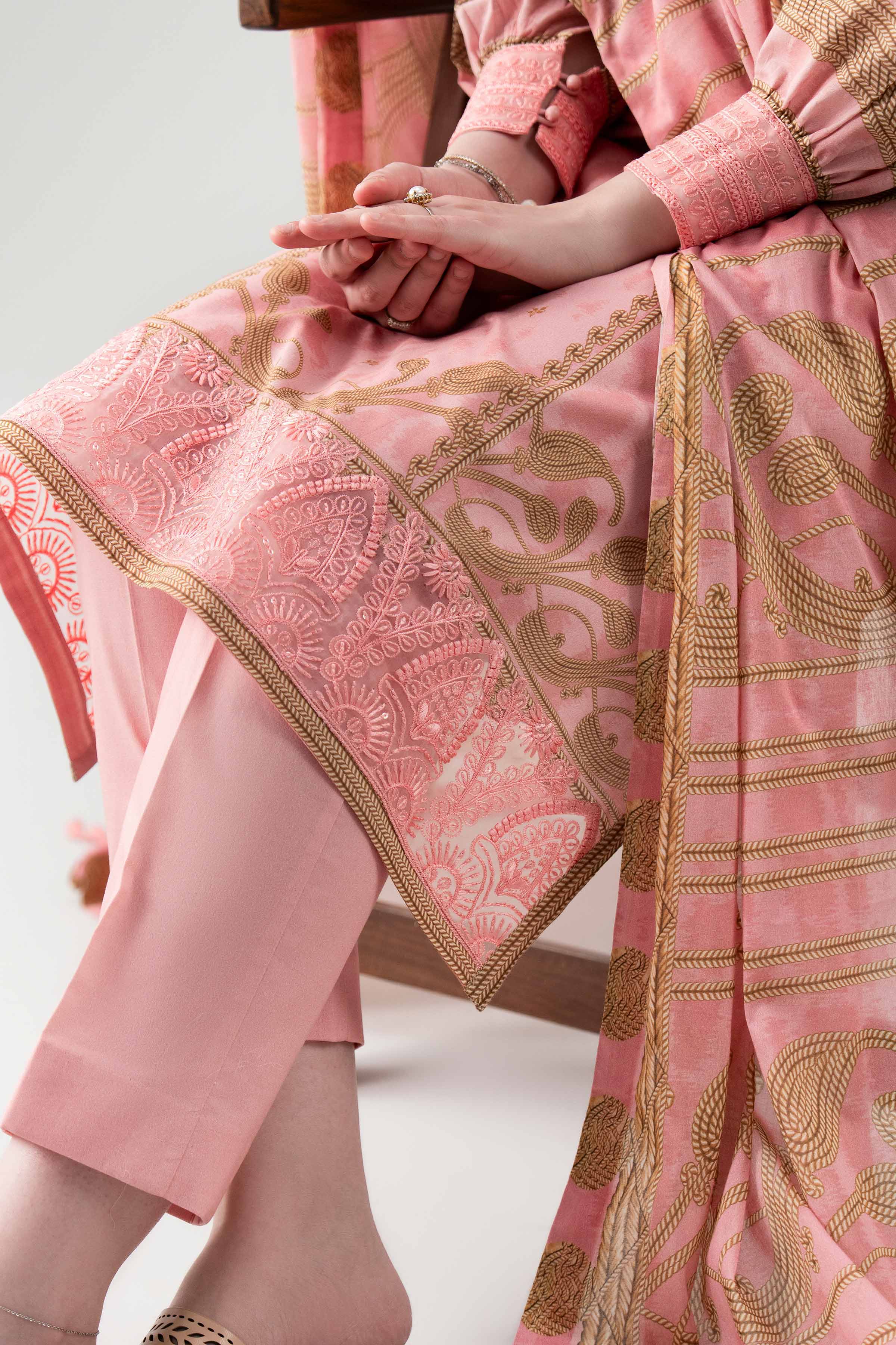 3 Piece - Digital Printed Embroidered Suit - 42601106 NishatUAE Pink Lawn 3PC Embroidered Unstitched