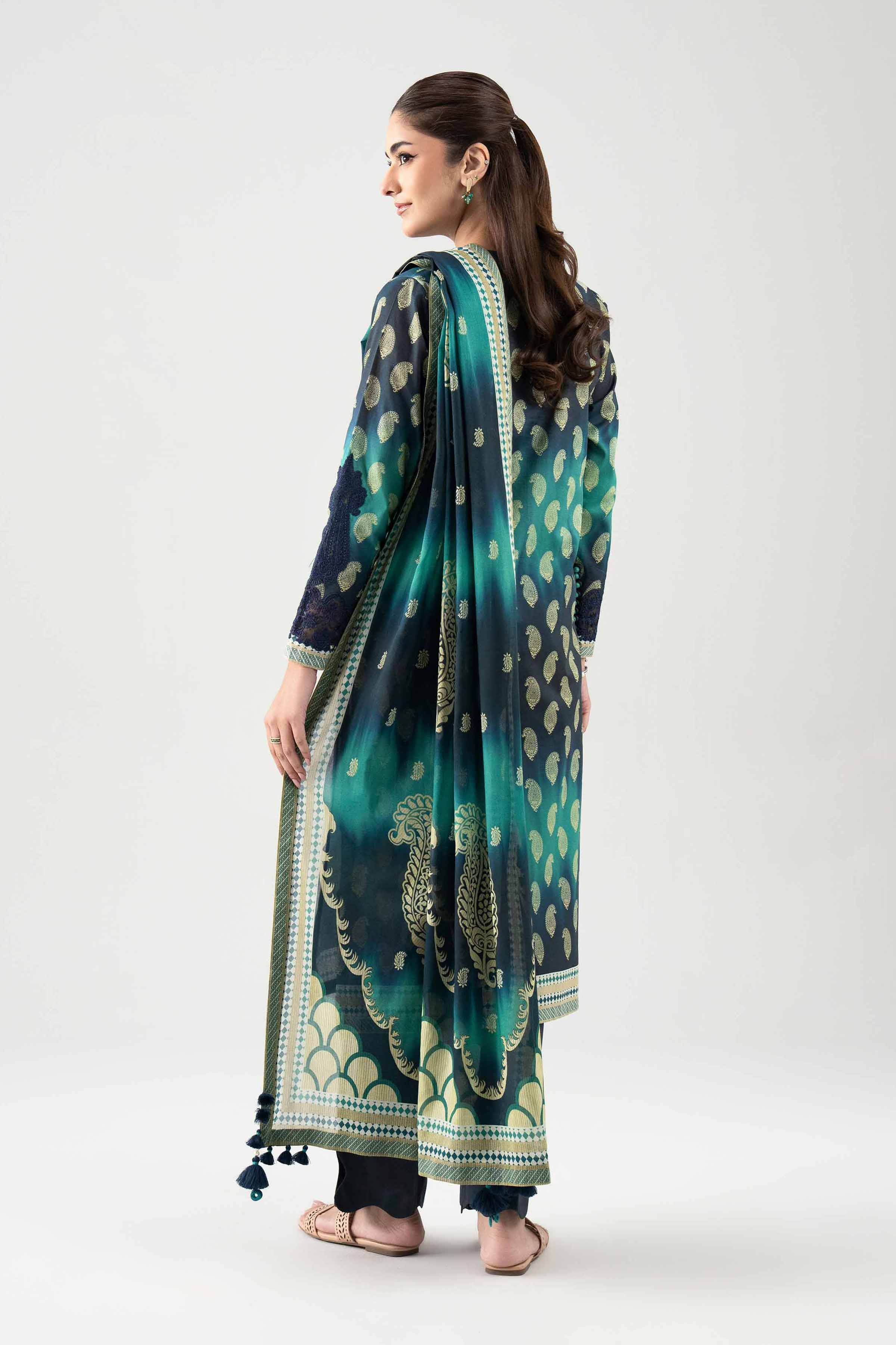 3 Piece - Embroidered Suit - 42601108 NishatUAE Green Lawn 3PC Embroidered Unstitched