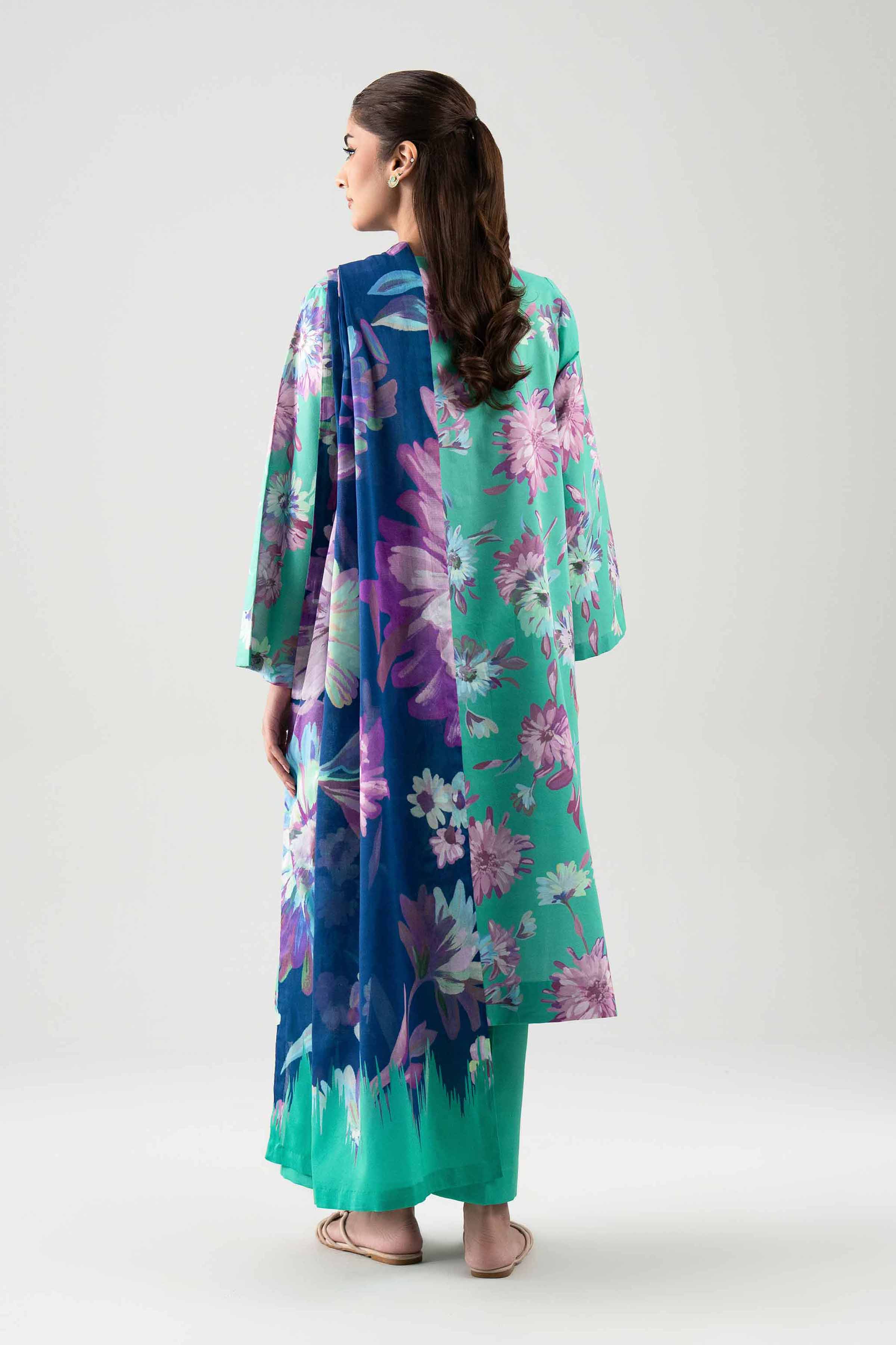 3 Piece - Digital Printed Suit - 42601113 NishatUAE Green Lawn 3PC Printed Unstitched