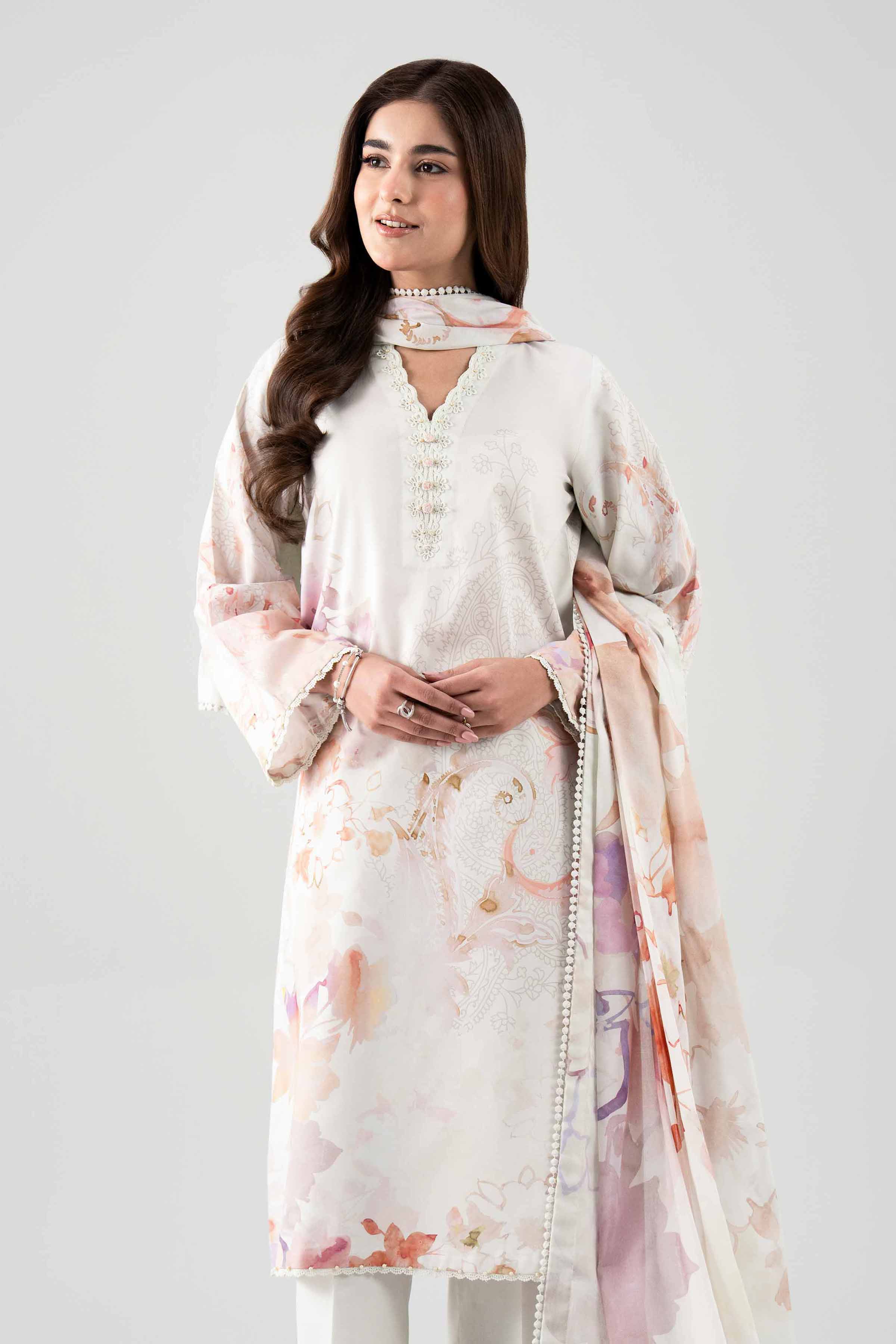 3 Piece - Digital Printed Suit - 42601115 NishatUAE Off White Lawn 3PC Printed Unstitched