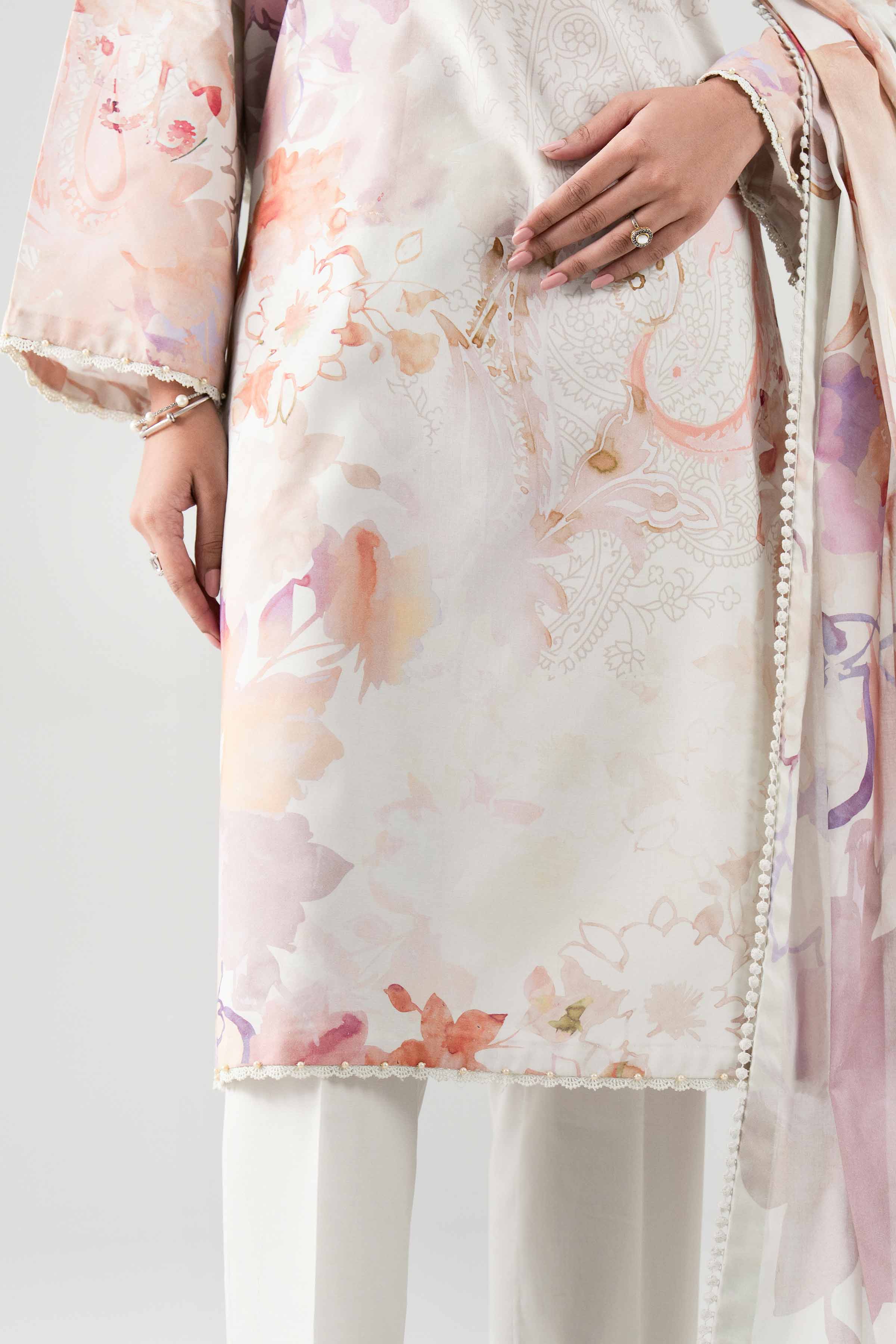 3 Piece - Digital Printed Suit - 42601115 NishatUAE Off White Lawn 3PC Printed Unstitched