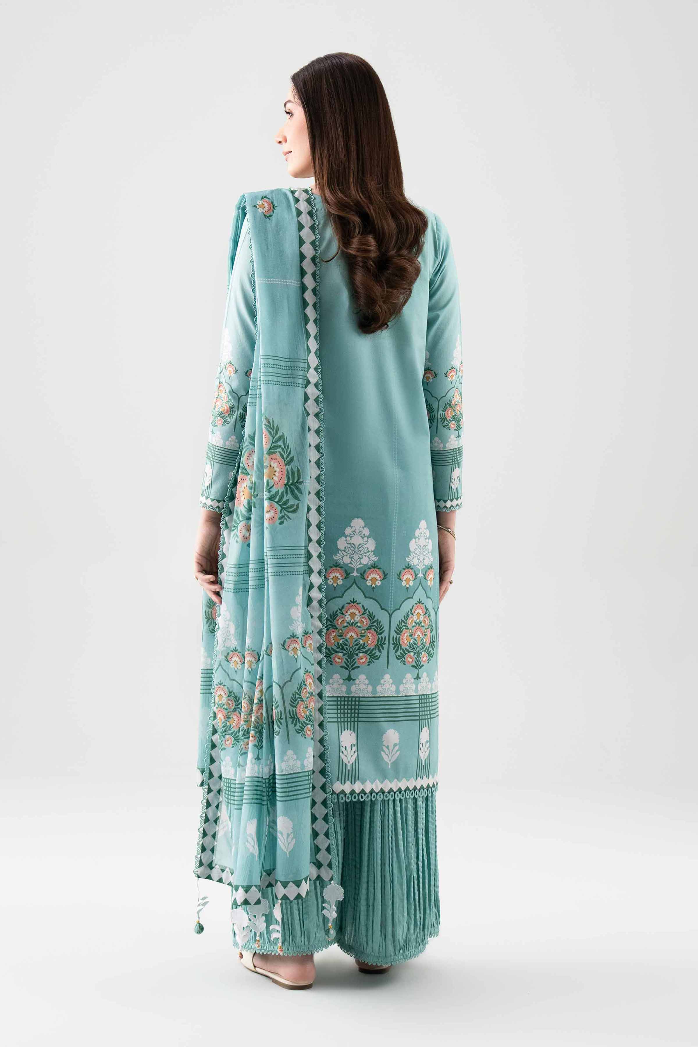 3 Piece - Printed Suit - 42601118 NishatUAE Green Lawn 3PC Printed Unstitched