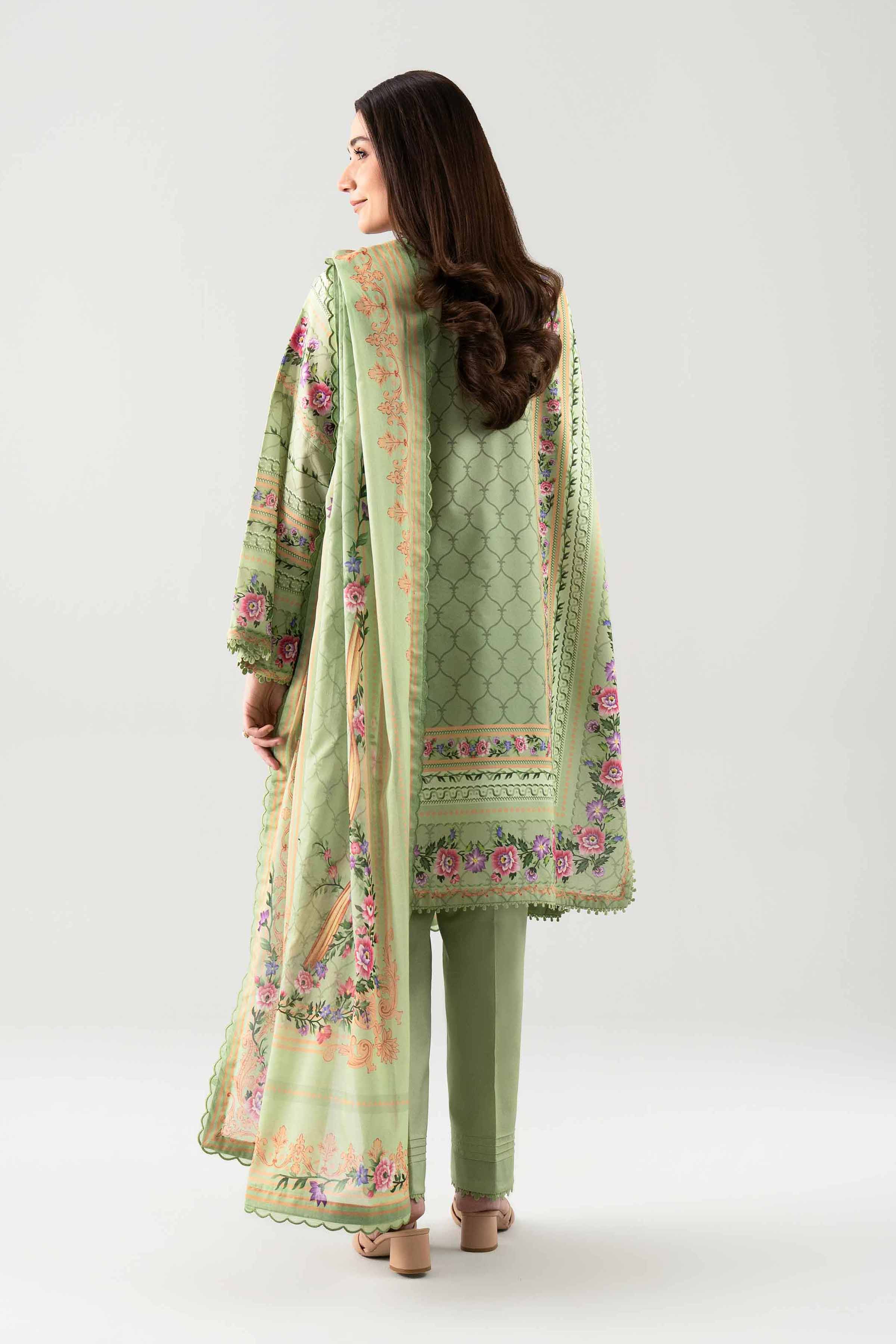 3 Piece - Printed Suit - 42601119 NishatUAE Green Lawn 3PC Printed Unstitched