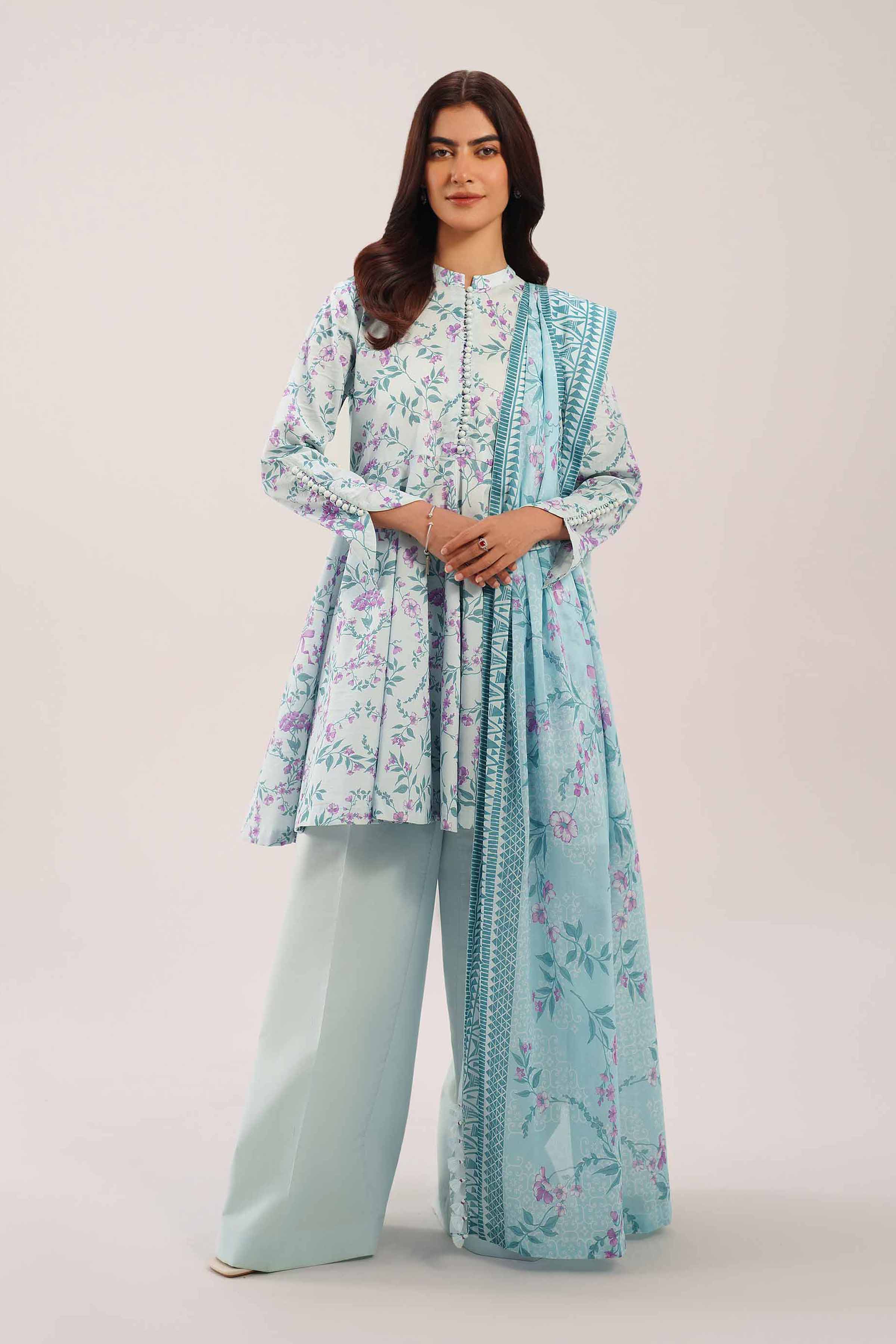 3 Piece - Printed Suit - 42601127 Blue Lawn 3PC Printed