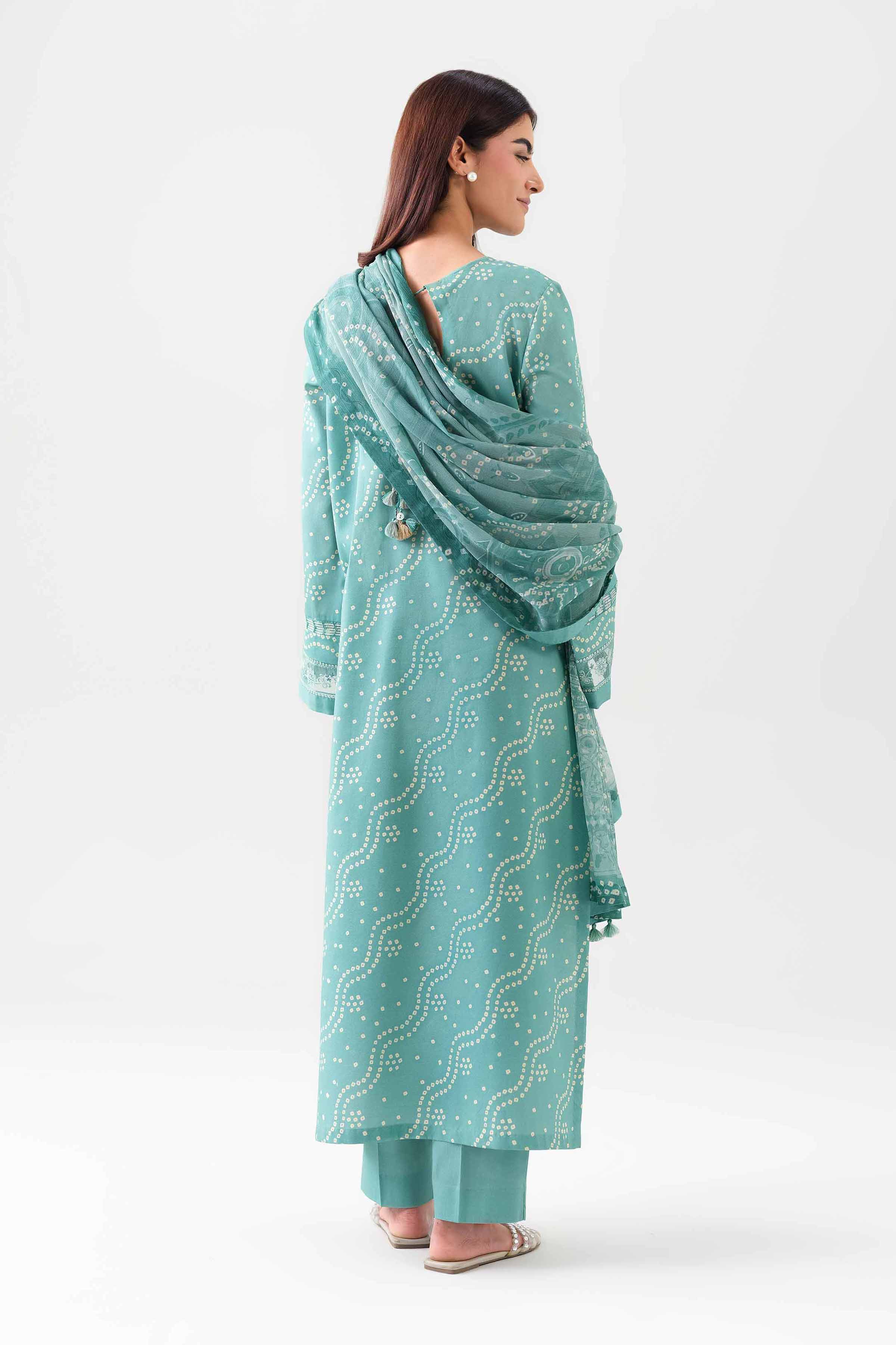 3 Piece - Digital Printed Embroidered Suit - 42601142