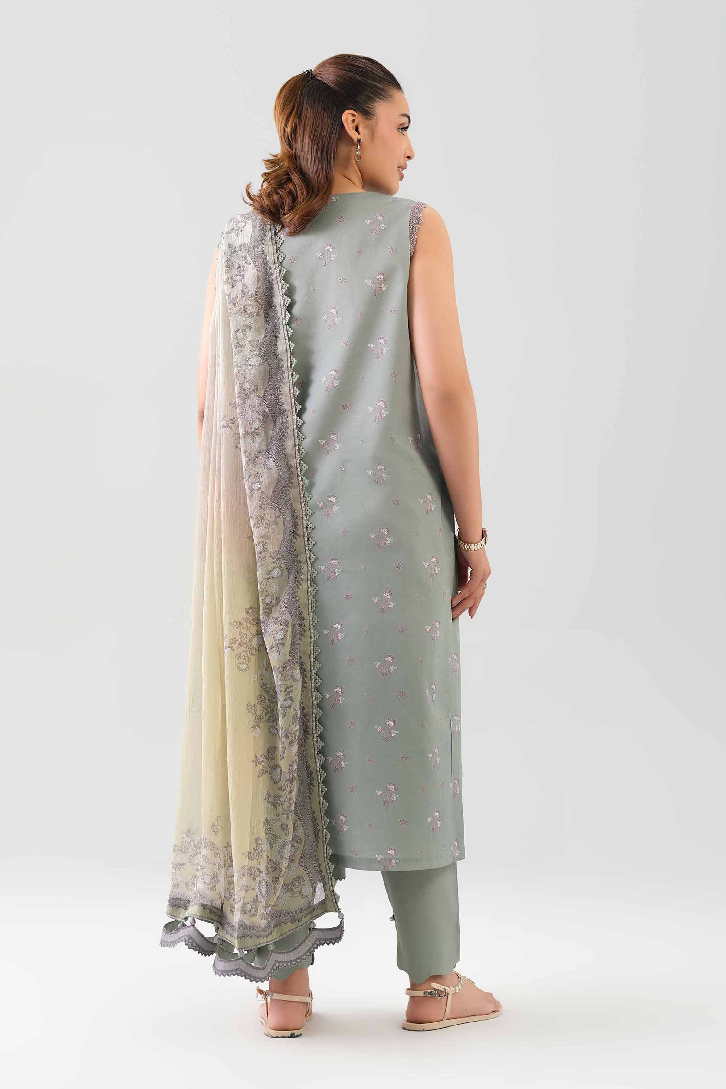 3 Piece - Digital Printed Embroidered Suit - 42601144
