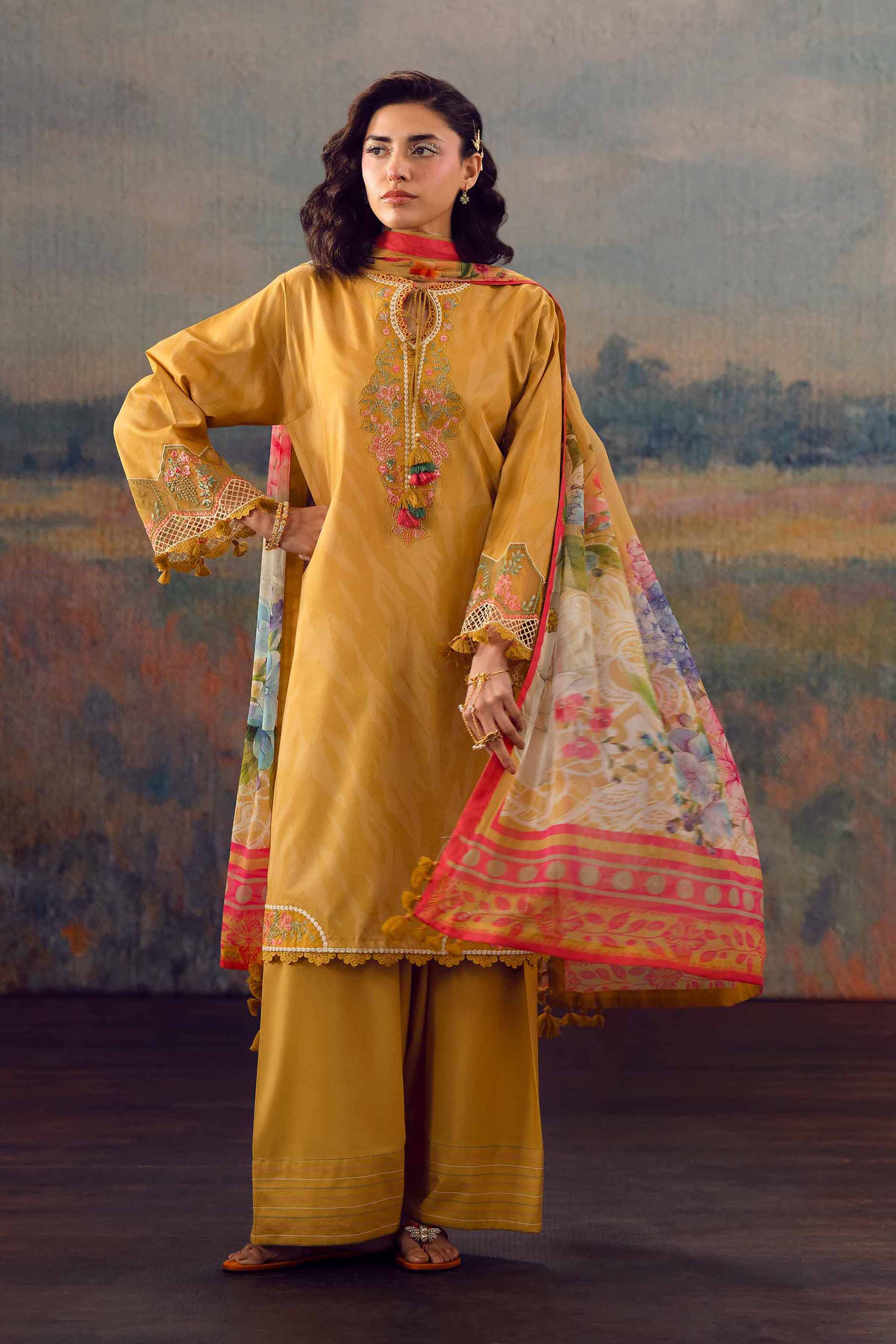 3 Piece - Digital Printed Embroidered Suit - 42601145