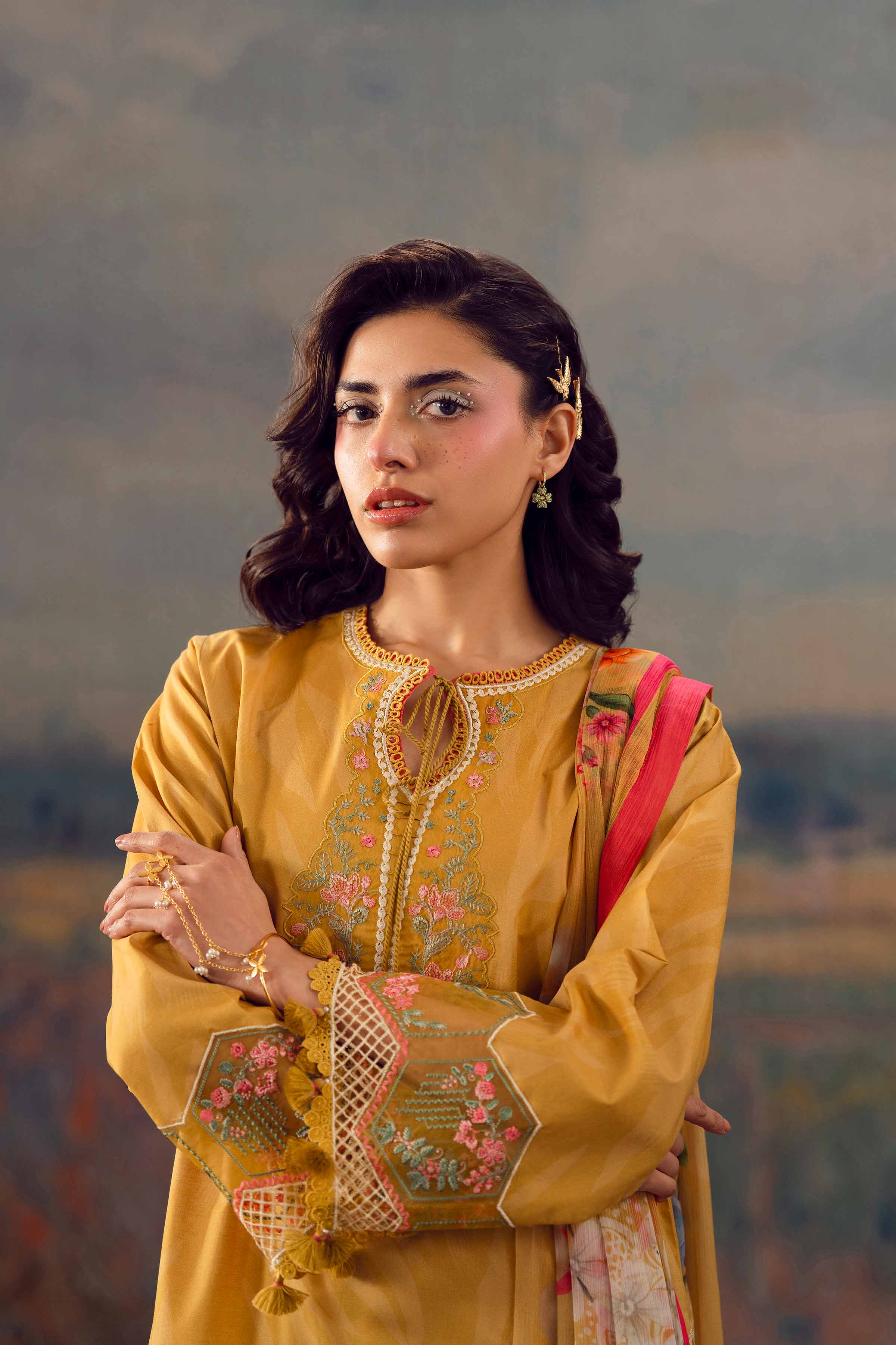 3 Piece - Digital Printed Embroidered Suit - 42601145