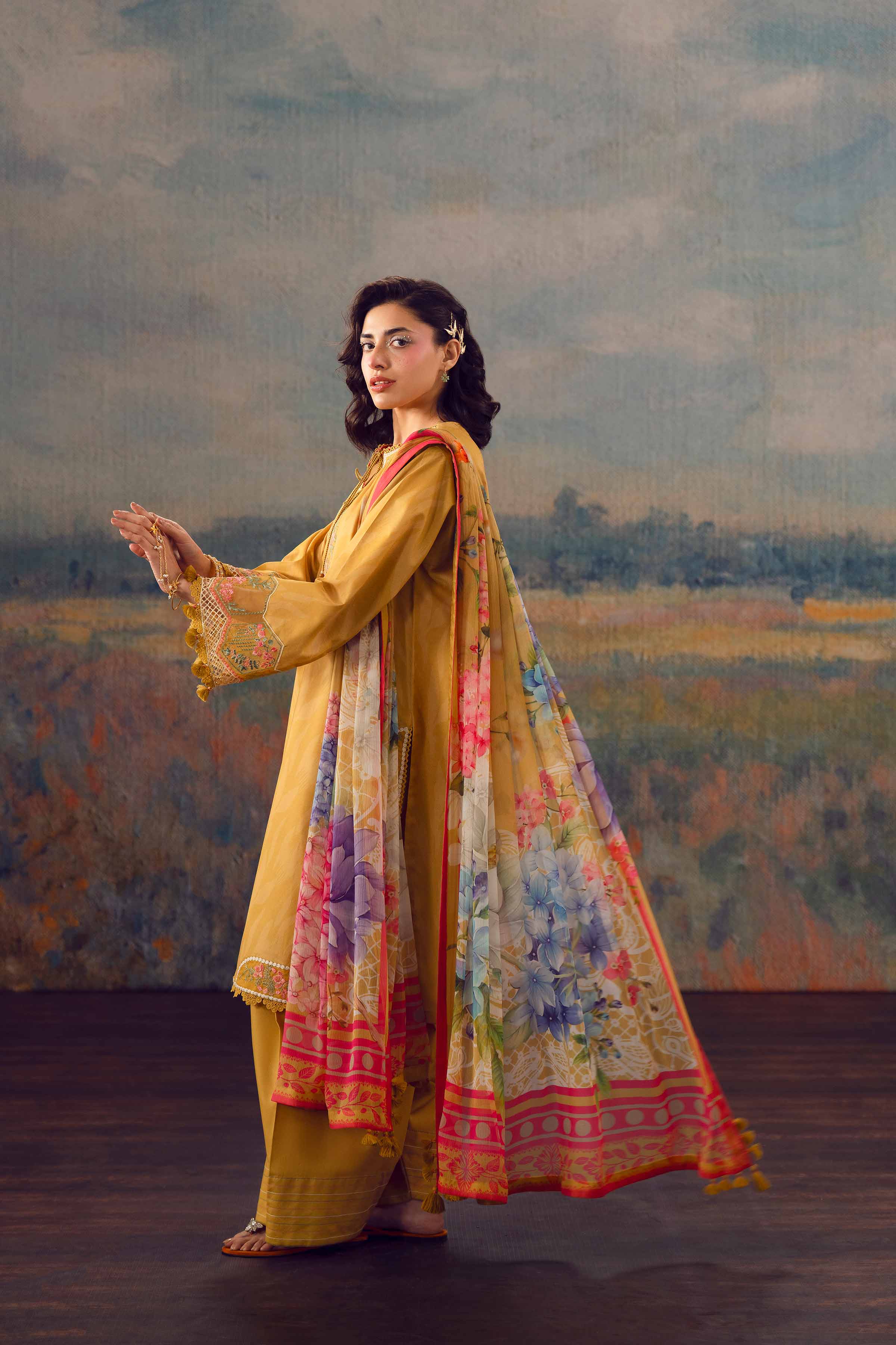 3 Piece - Digital Printed Embroidered Suit - 42601145