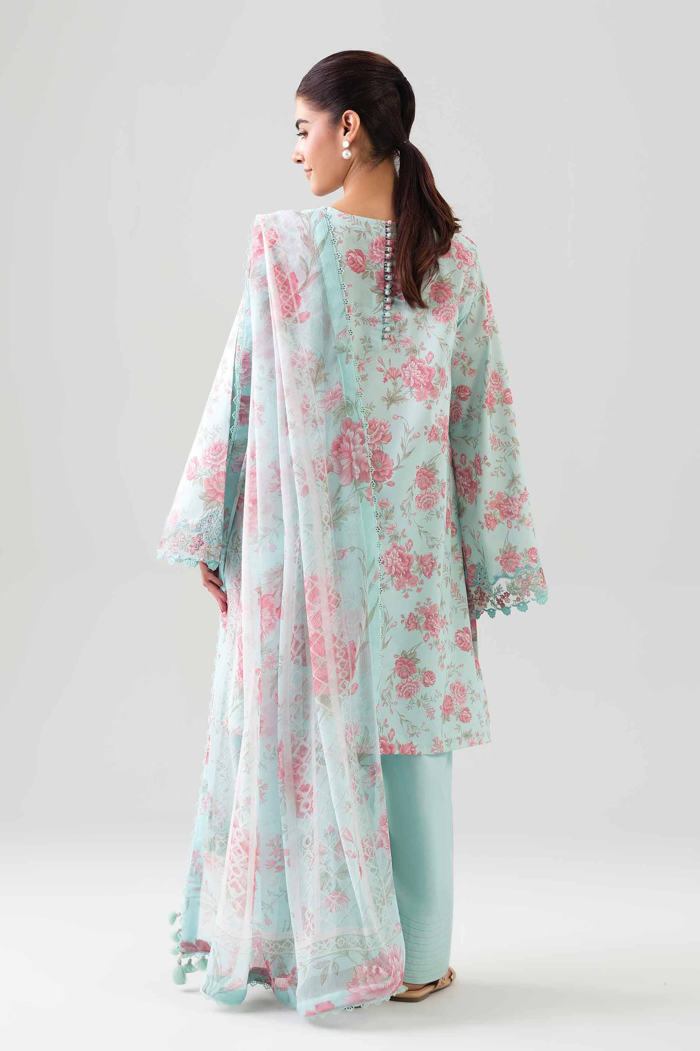 3 Piece - Embroidered Suit - 42601147 NishatUAE Green Lawn 3PC Embroidered Unstitched