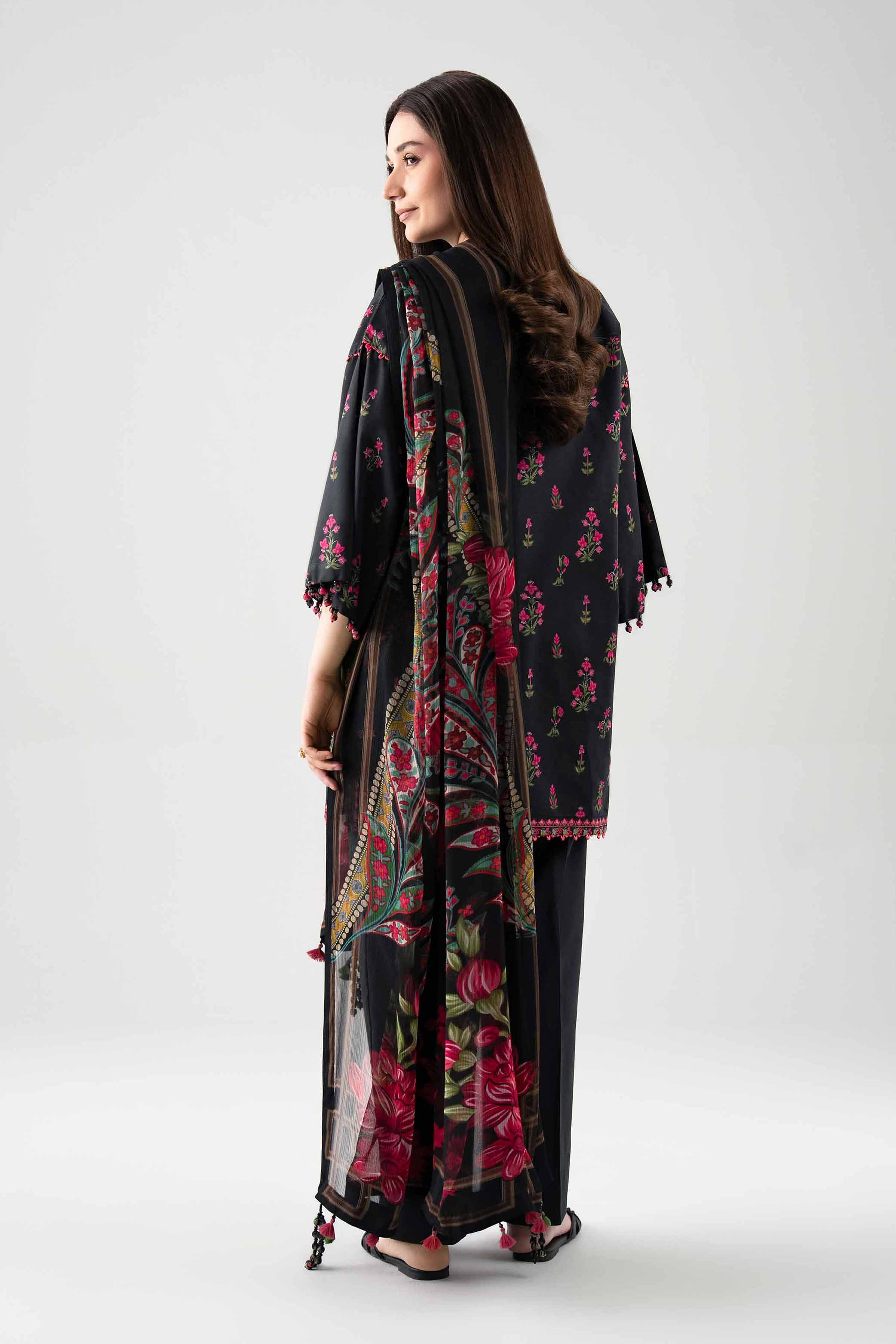 3 Piece - Printed Suit - 42601153 NishatUAE Black Lawn 3PC Printed Unstitched