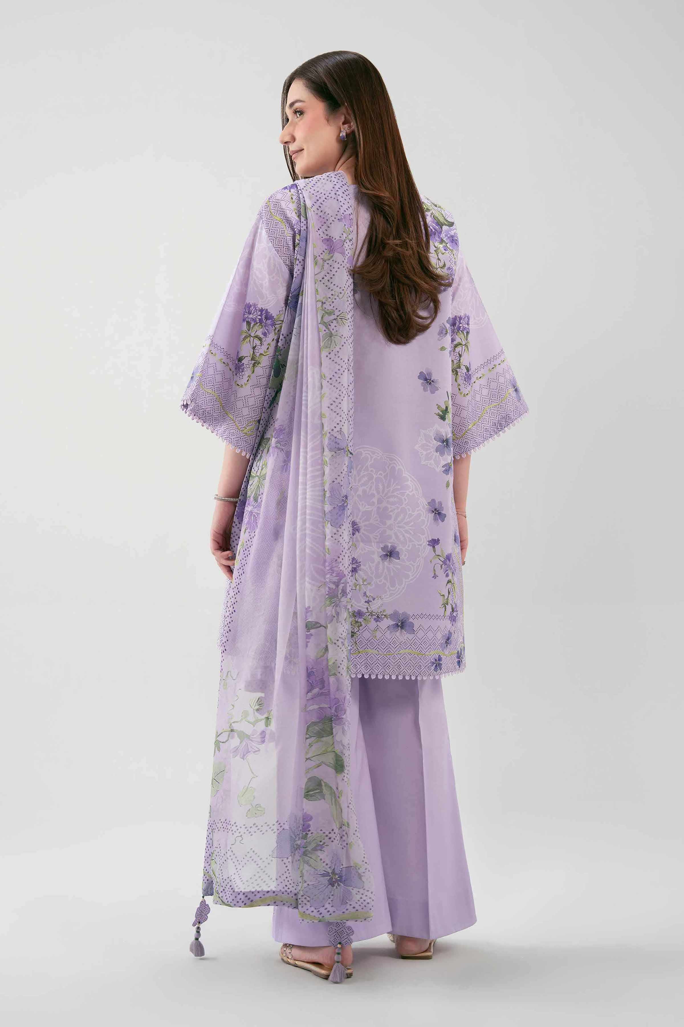 3 Piece - Printed Suit - 42601156 NishatUAE Purple Lawn 3PC Printed Unstitched