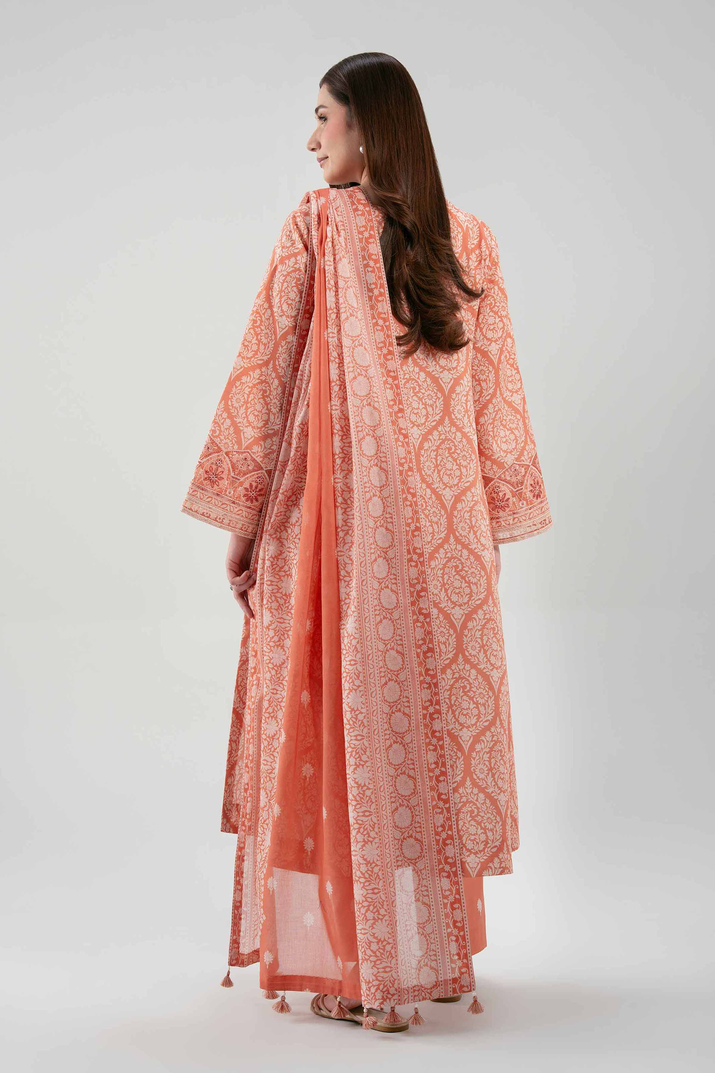 3 Piece - Printed Embroidered Suit - 42601163