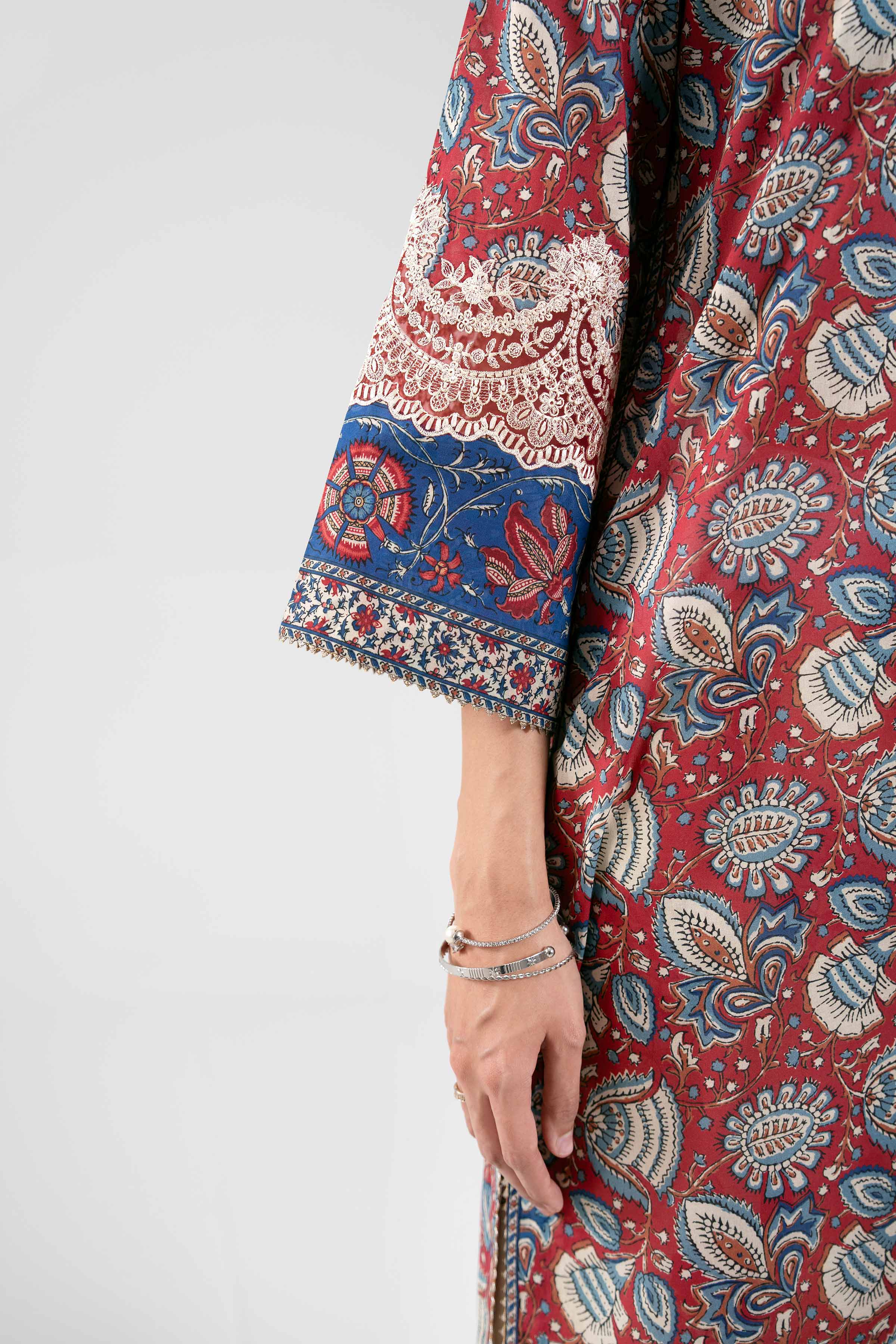 3 Piece - Printed Embroidered Suit - 42601170