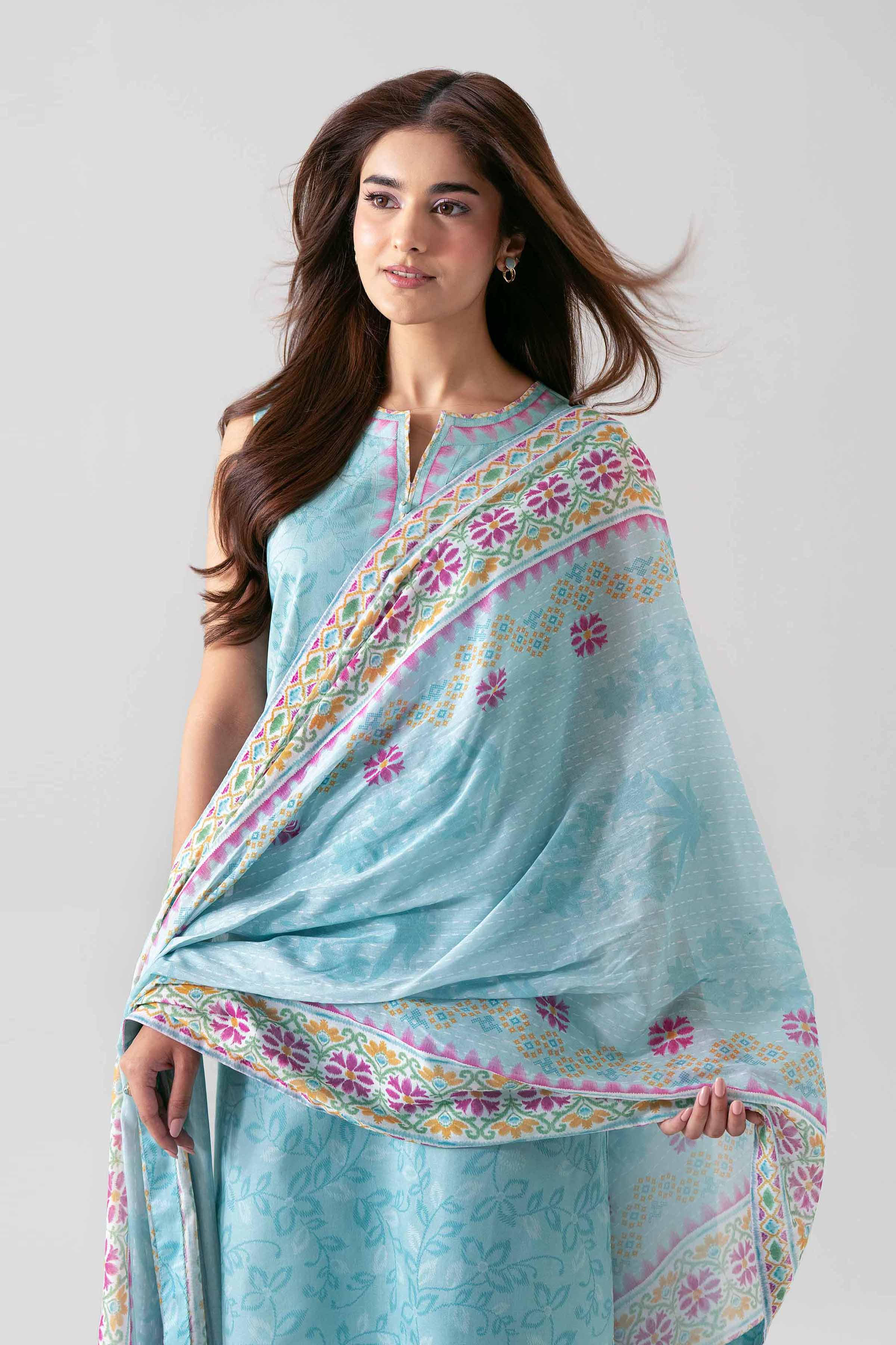 3 Piece - Printed Suit - 42601176 Blue Lawn 3PC Printed