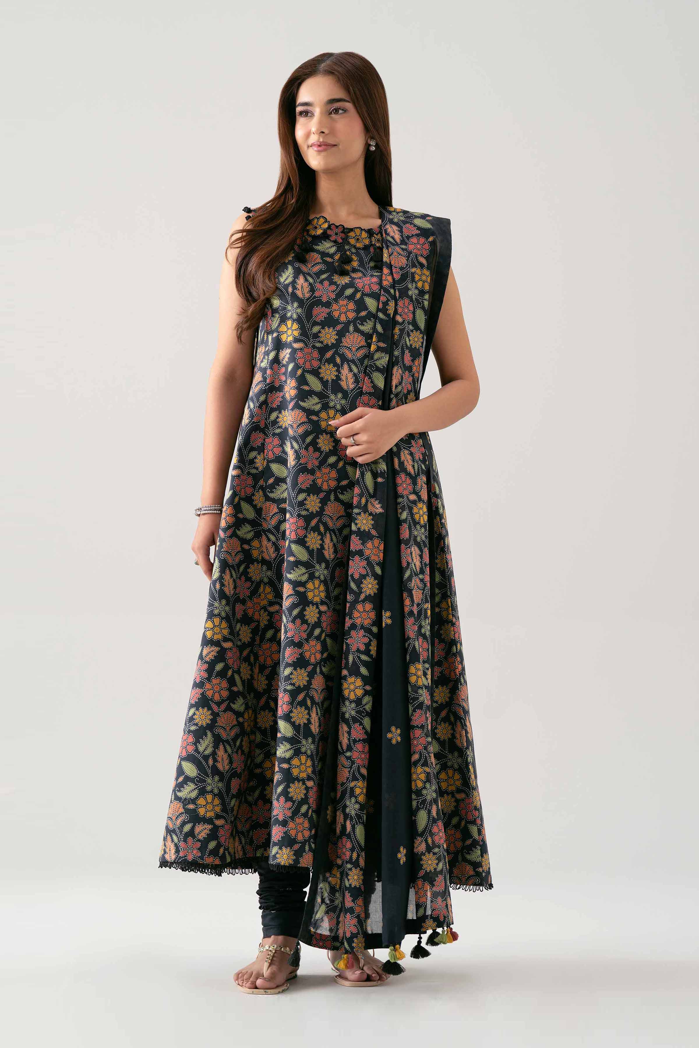 3 Piece - Printed Suit - 42601177 Black Lawn 3PC Printed