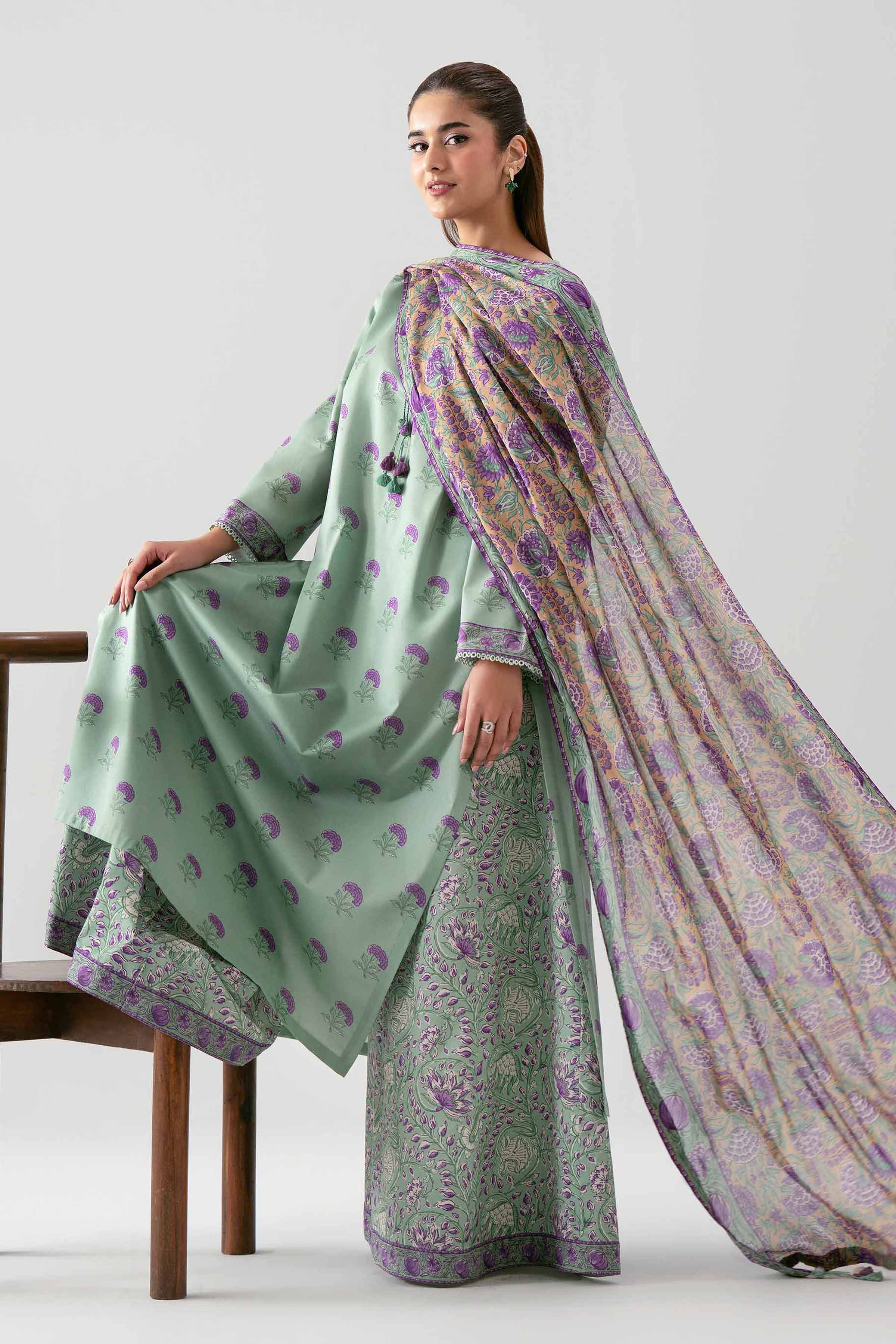 3 Piece - Printed Suit - 42601189 Green Lawn 3PC Printed