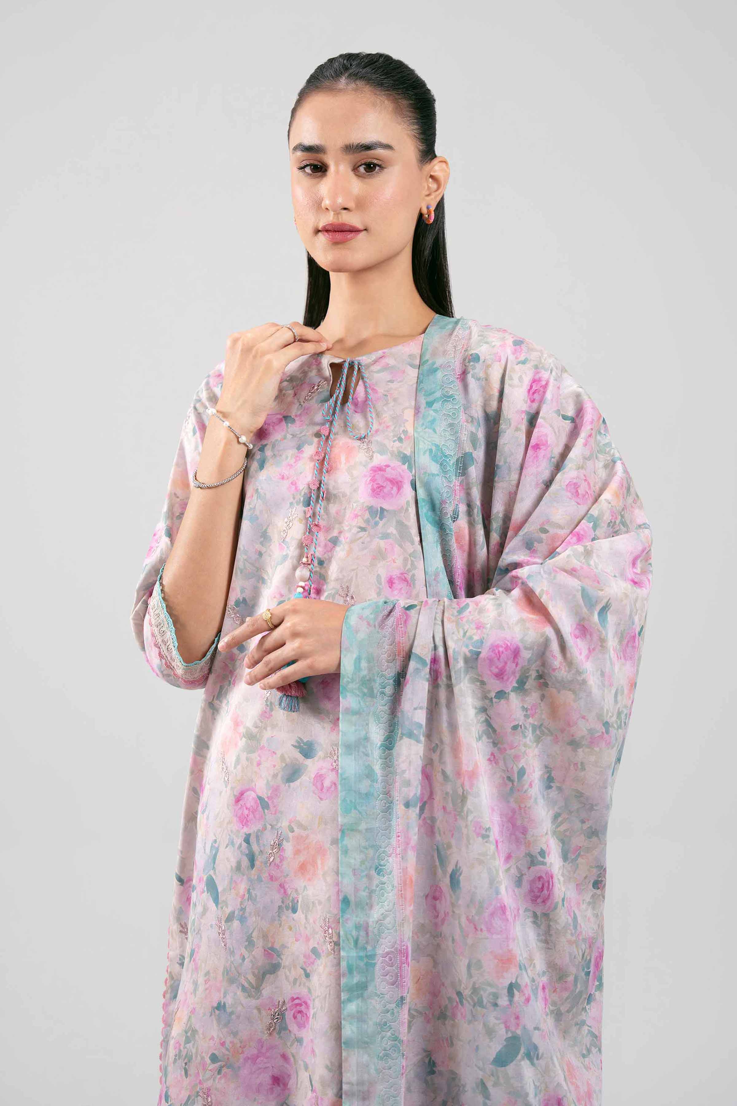 3 Piece - Digital Printed Embroidered Suit - 42601192