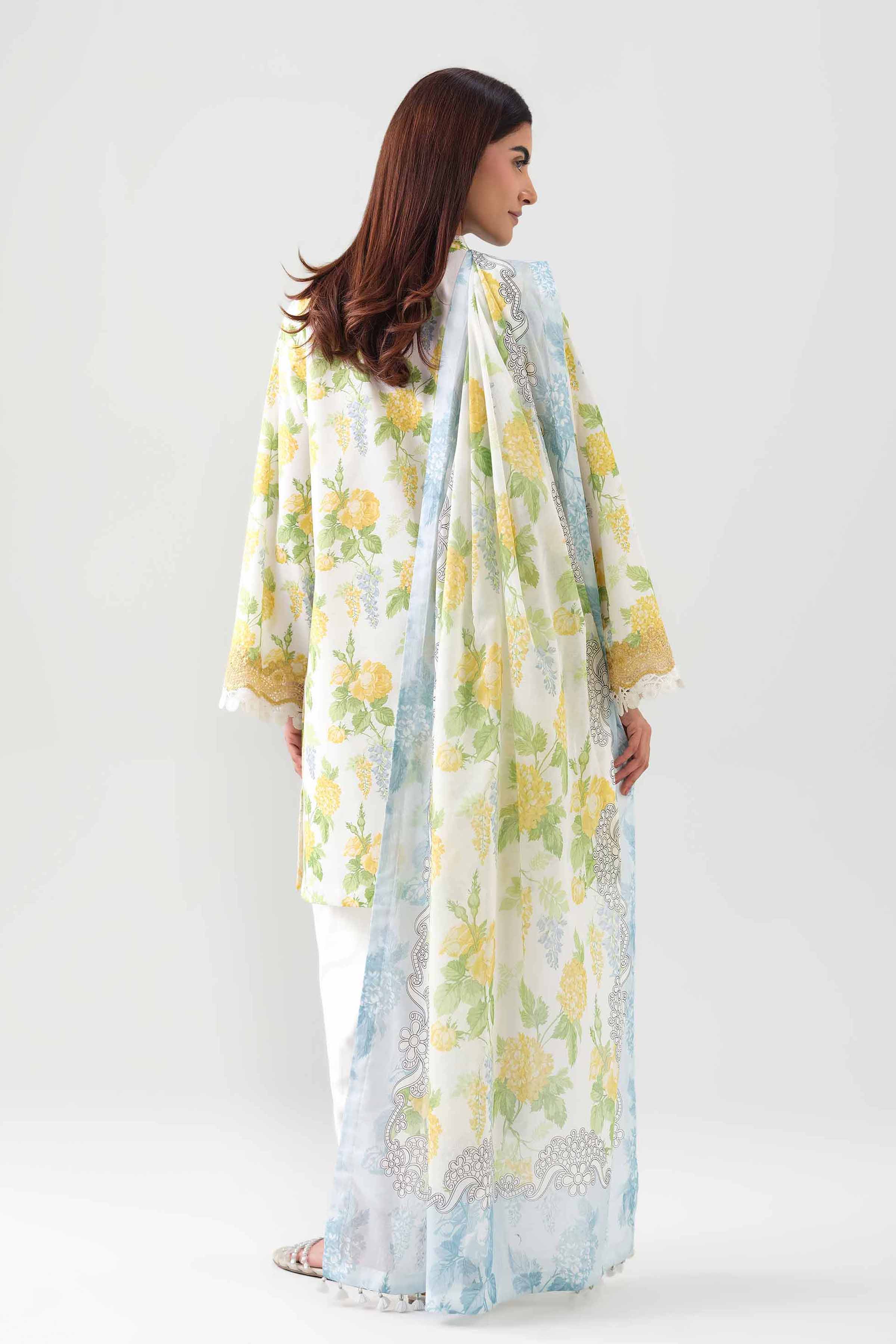 3 Piece - Digital Printed Embroidered Suit - 42601193