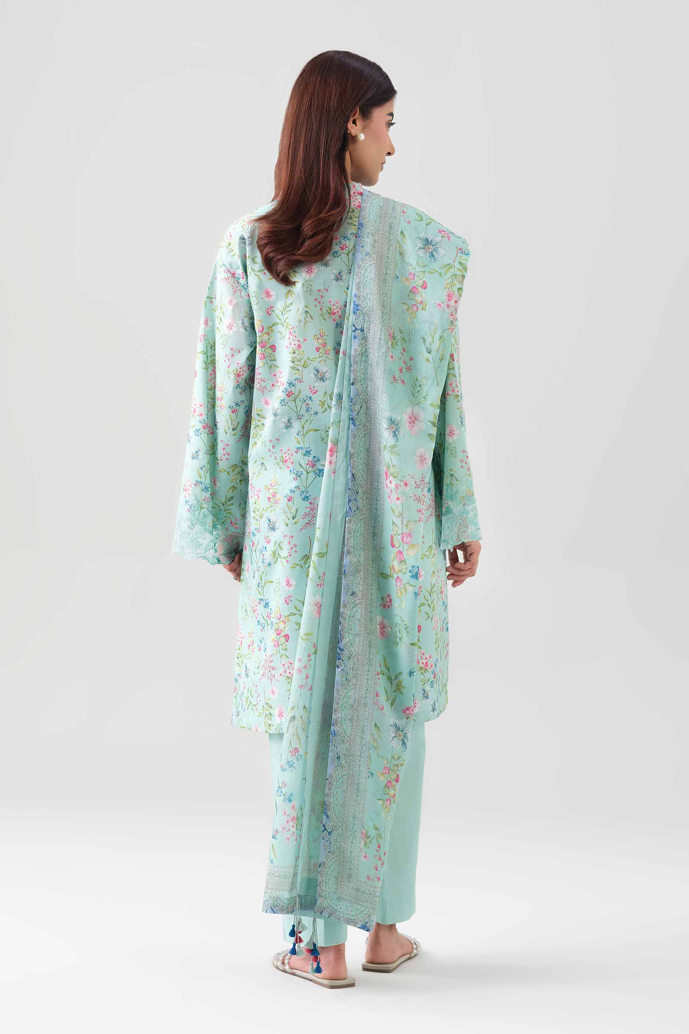 3 Piece - Digital Printed Embroidered Suit - 42601194