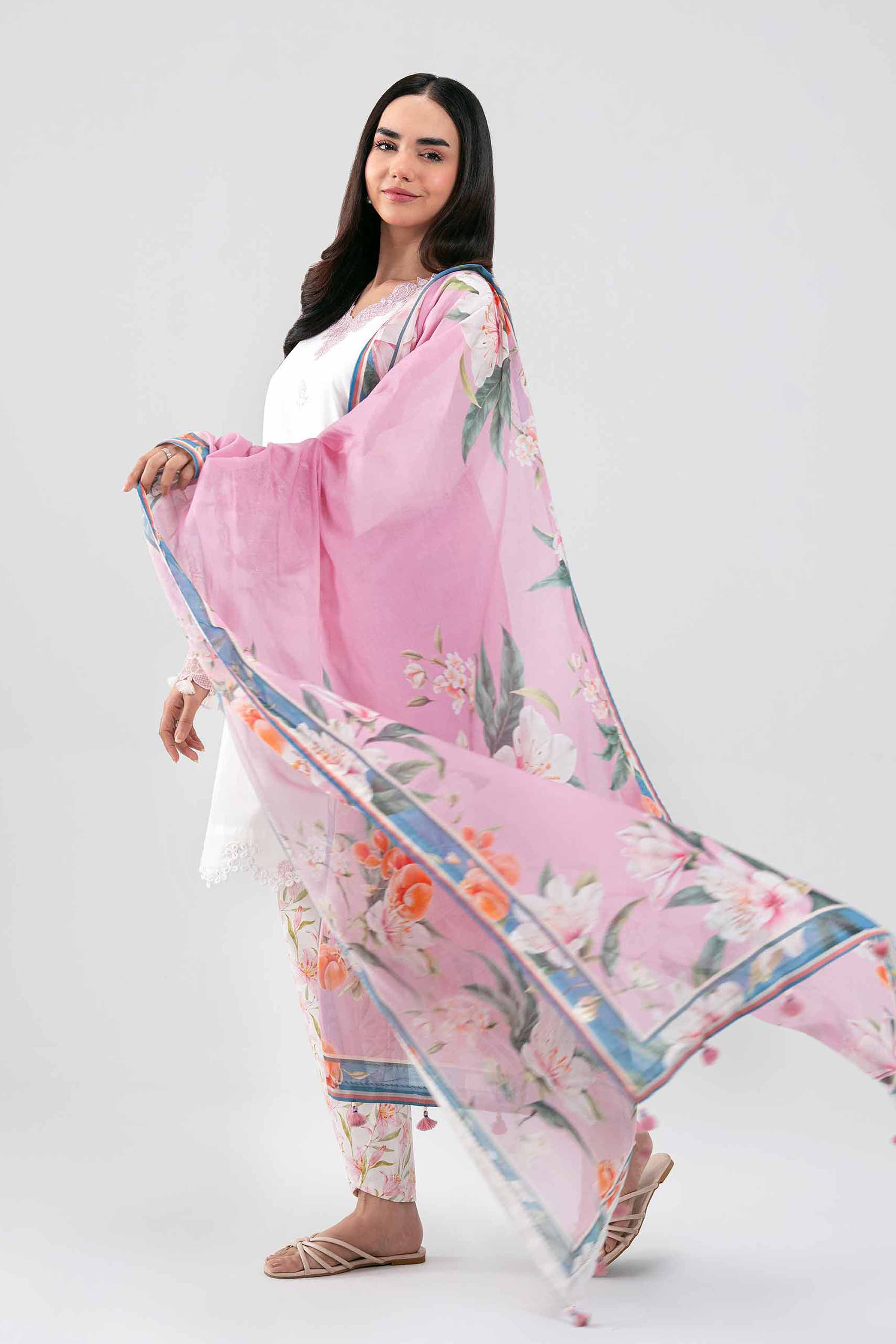 3 Piece - Digital Printed Embroidered Suit - 42601195
