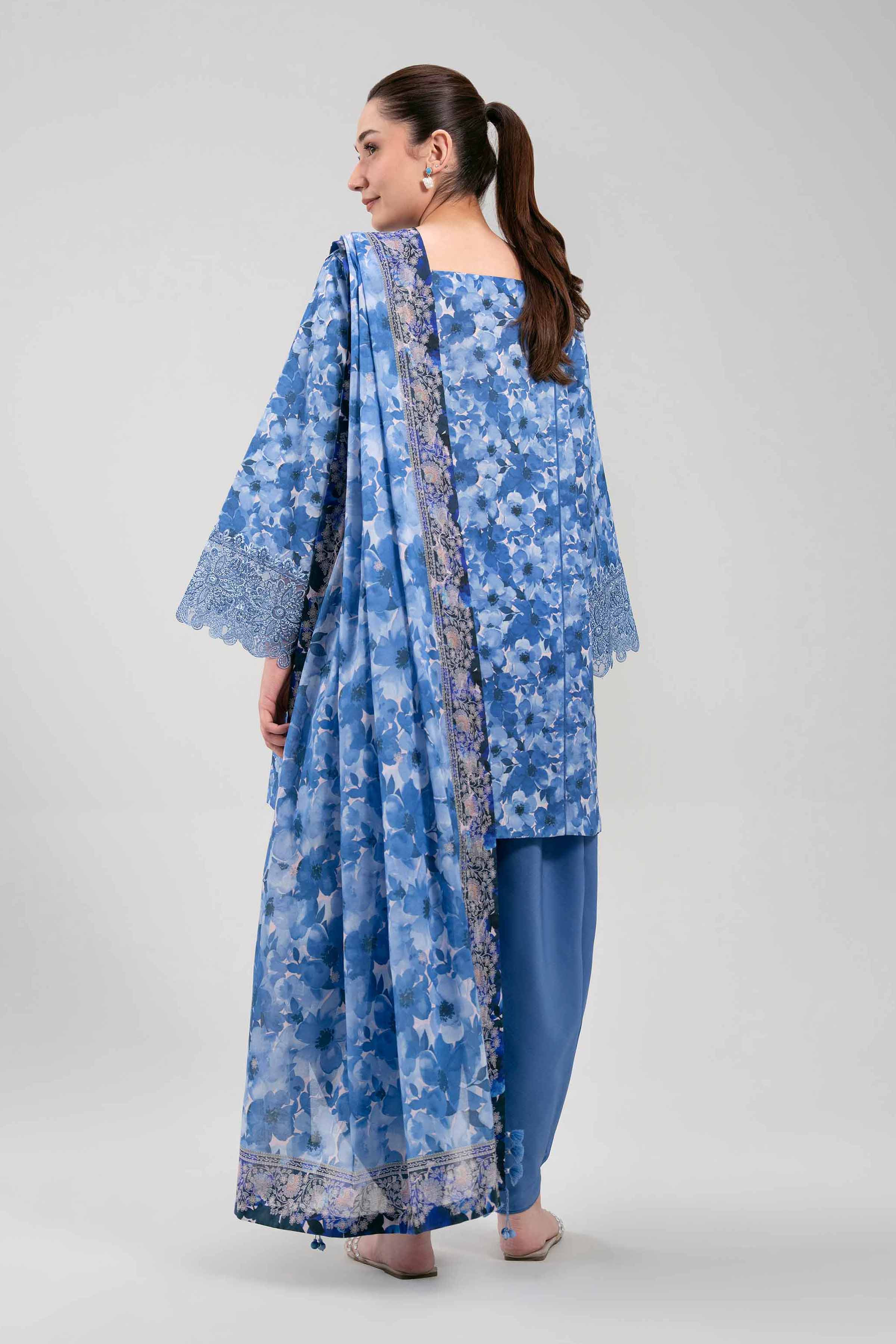 3 Piece - Digital Printed Embroidered Suit - 42601198
