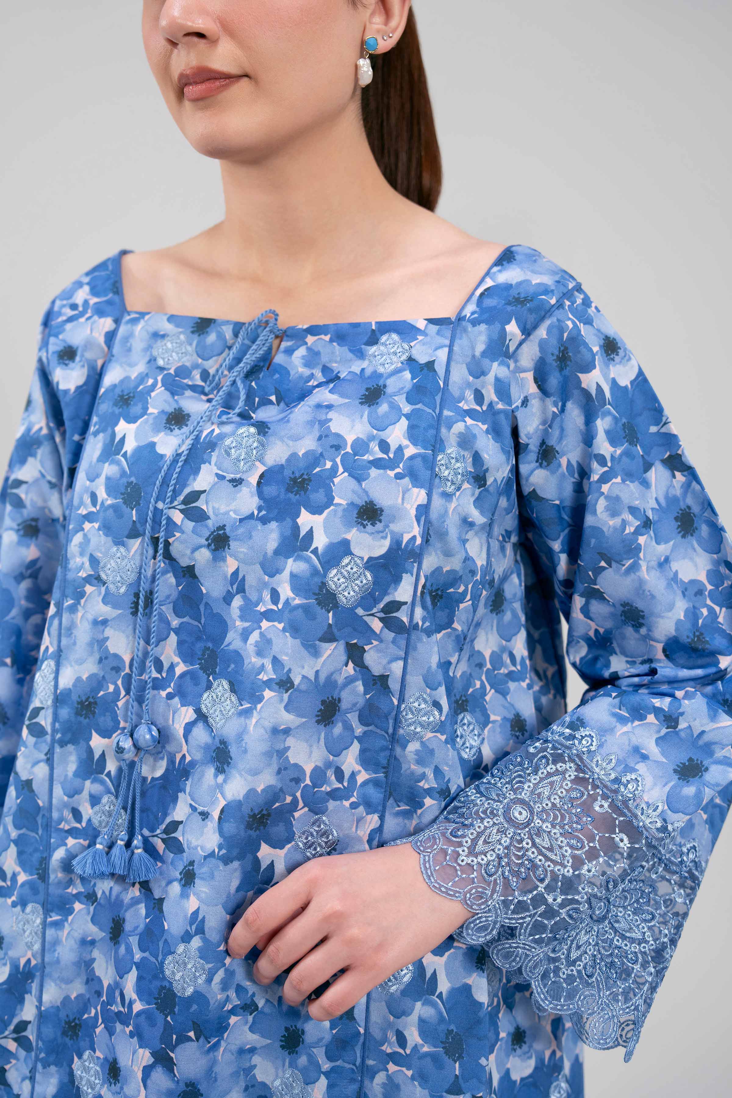 3 Piece - Digital Printed Embroidered Suit - 42601198