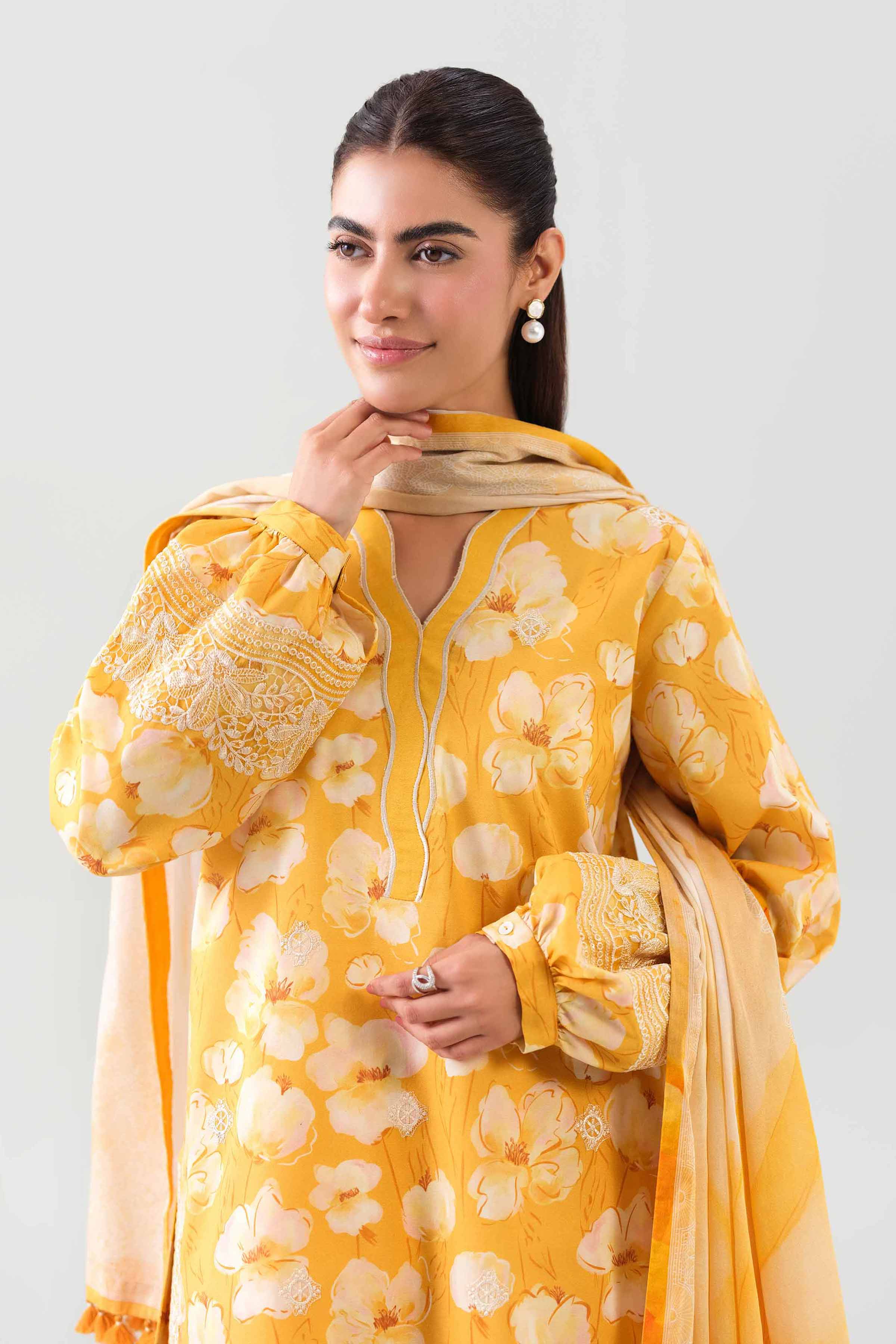 3 Piece - Digital Printed Embroidered Suit - 42601200