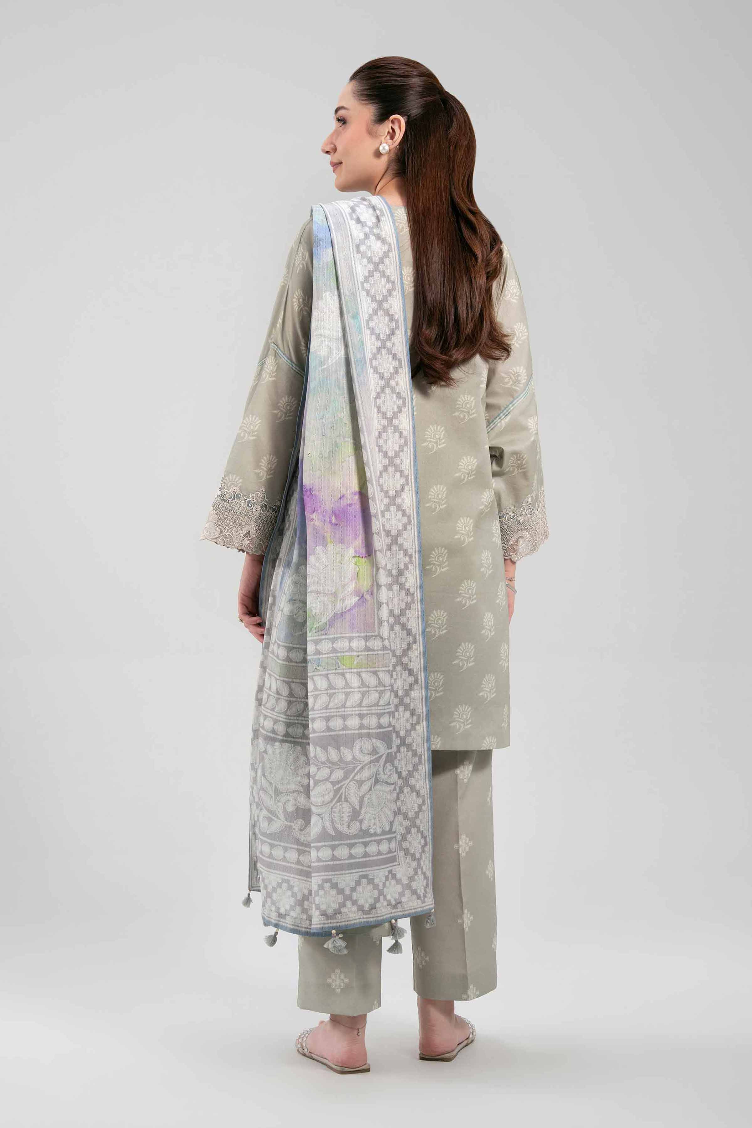 3 Piece - Digital Printed Embroidered Suit - 42601204