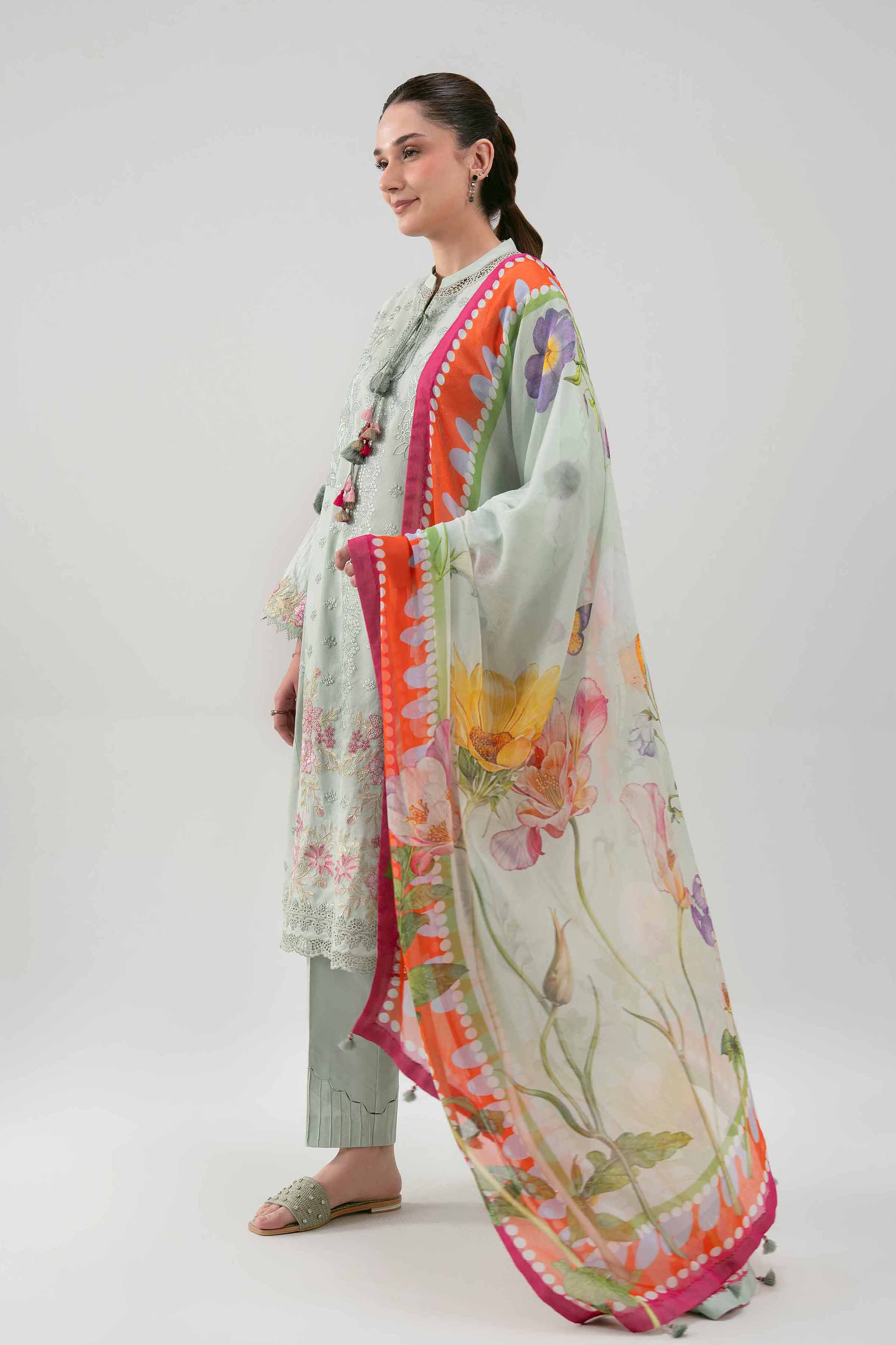 3 Piece - Digital Printed Embroidered Suit - 42601221