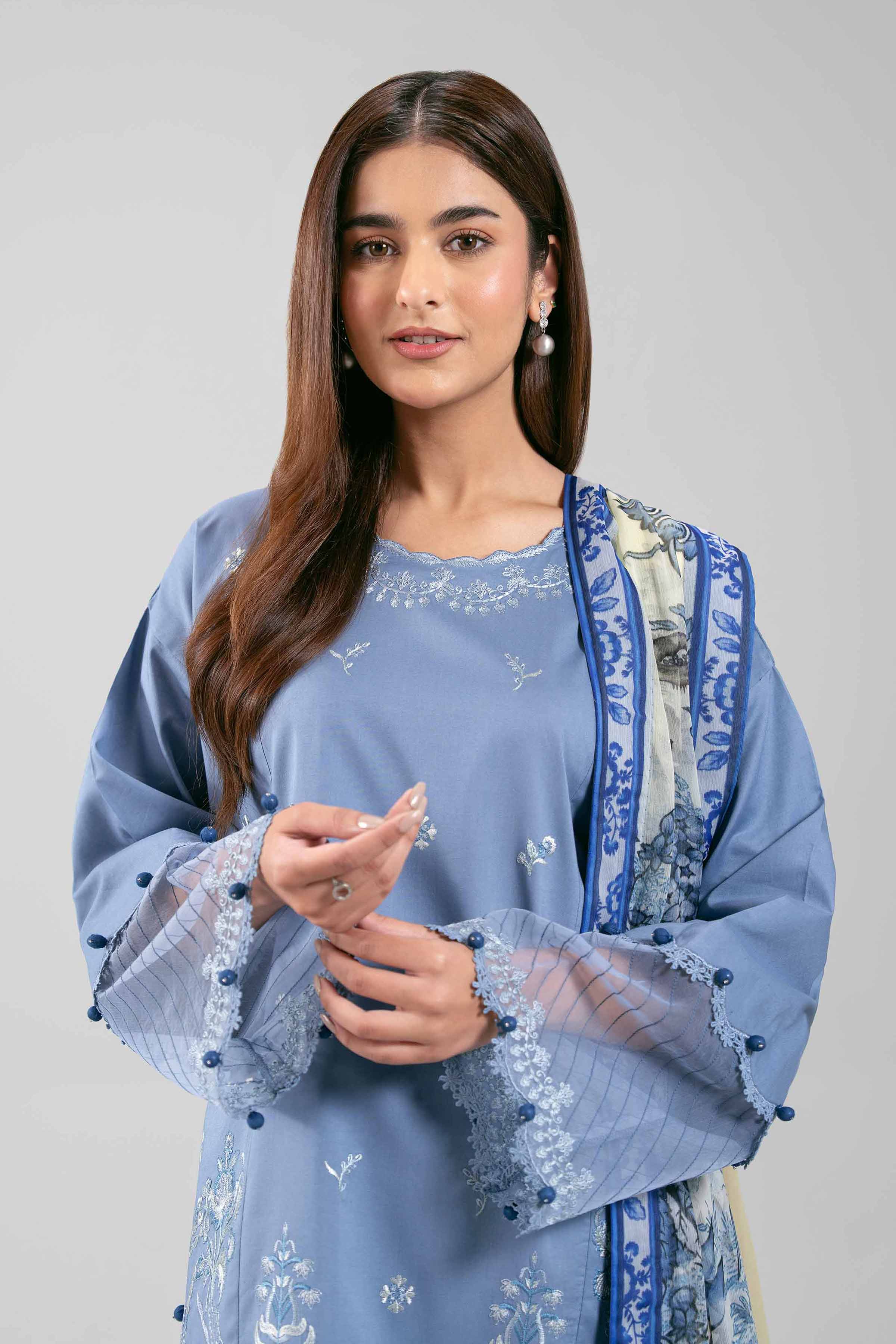 3 Piece - Digital Printed Embroidered Suit - 42601224