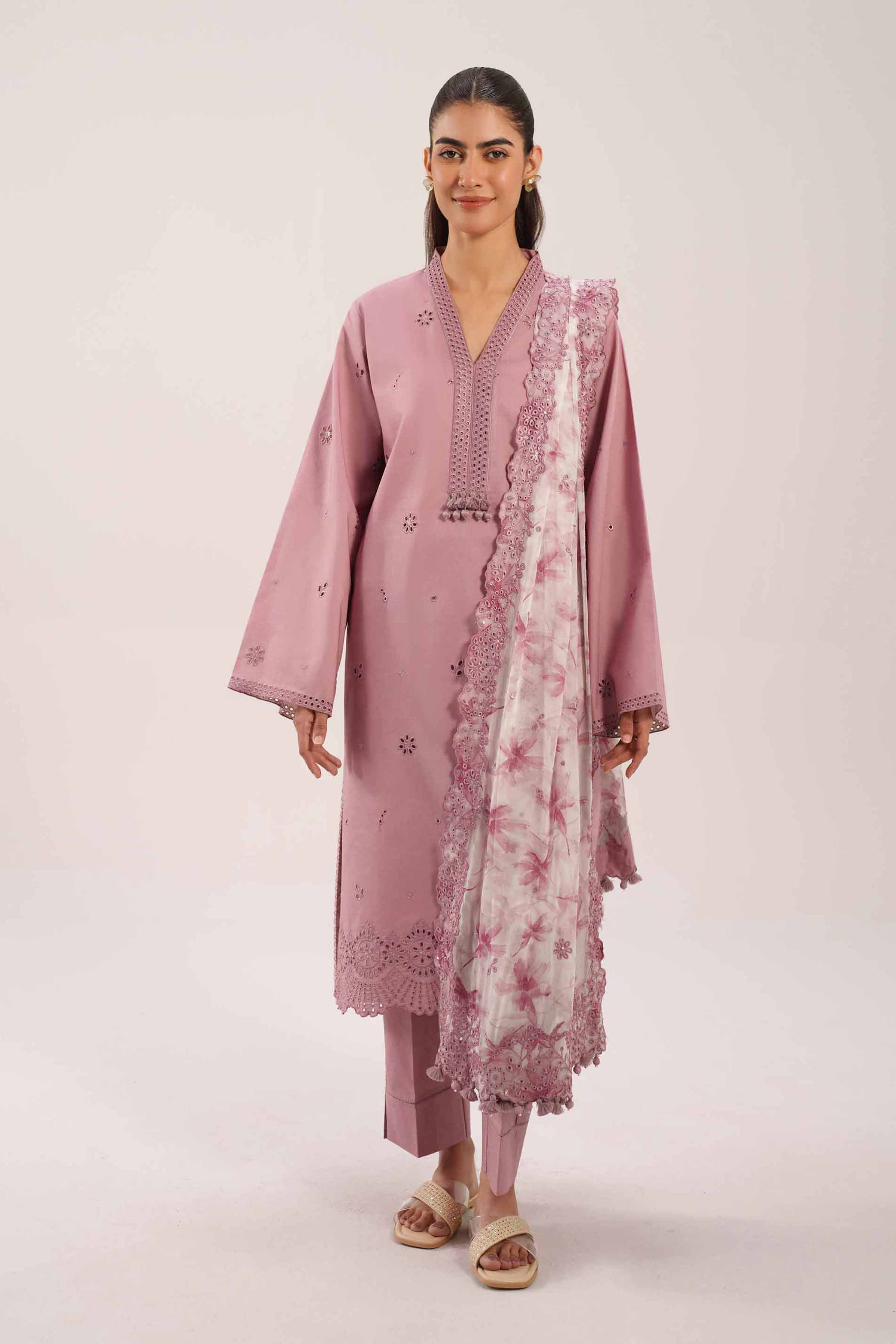 3 Piece - Digital Printed Embroidered Suit - 42601232