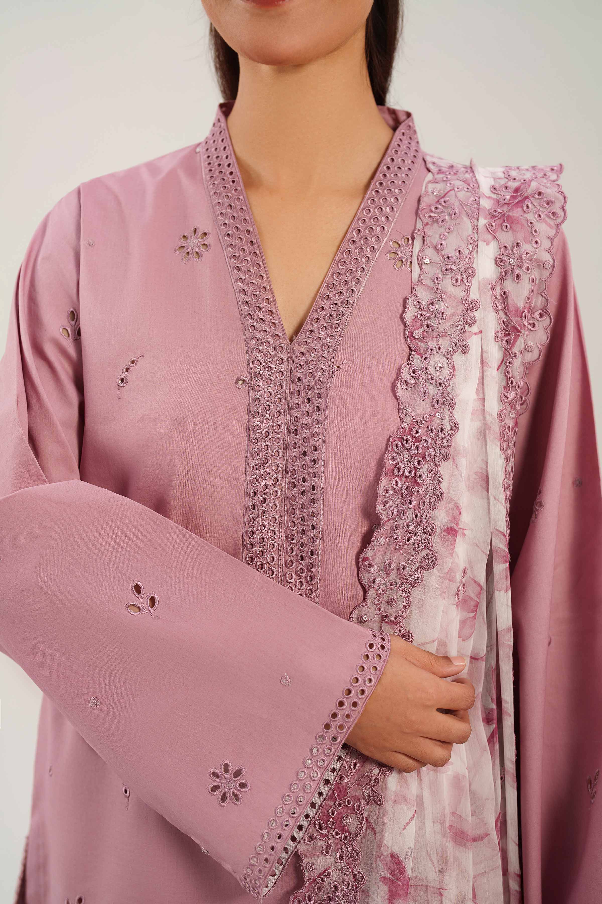 3 Piece - Digital Printed Embroidered Suit - 42601232