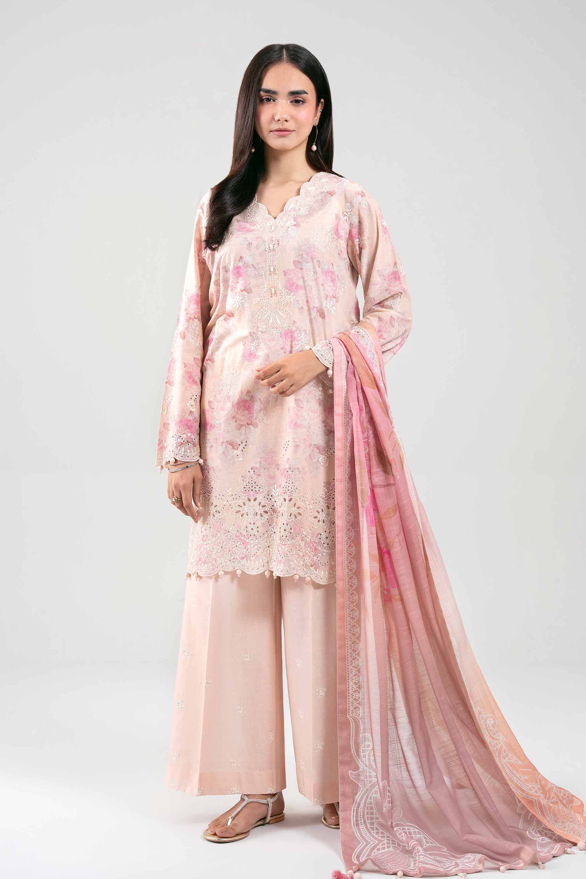 3 Piece - Digital Printed Embroidered Suit - 42601237