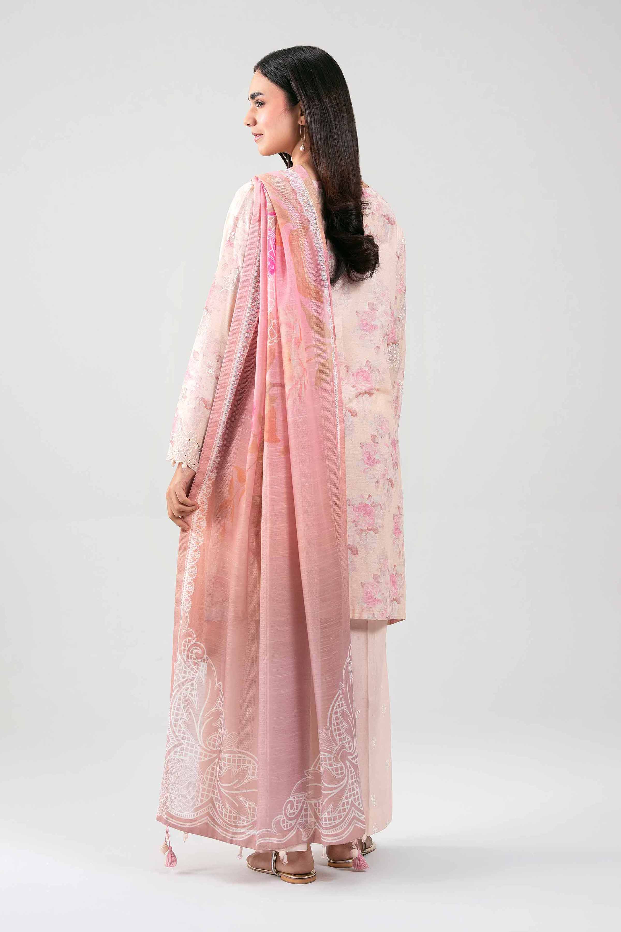3 Piece - Digital Printed Embroidered Suit - 42601237 Pink Chicken Kari 3PC Embroidered