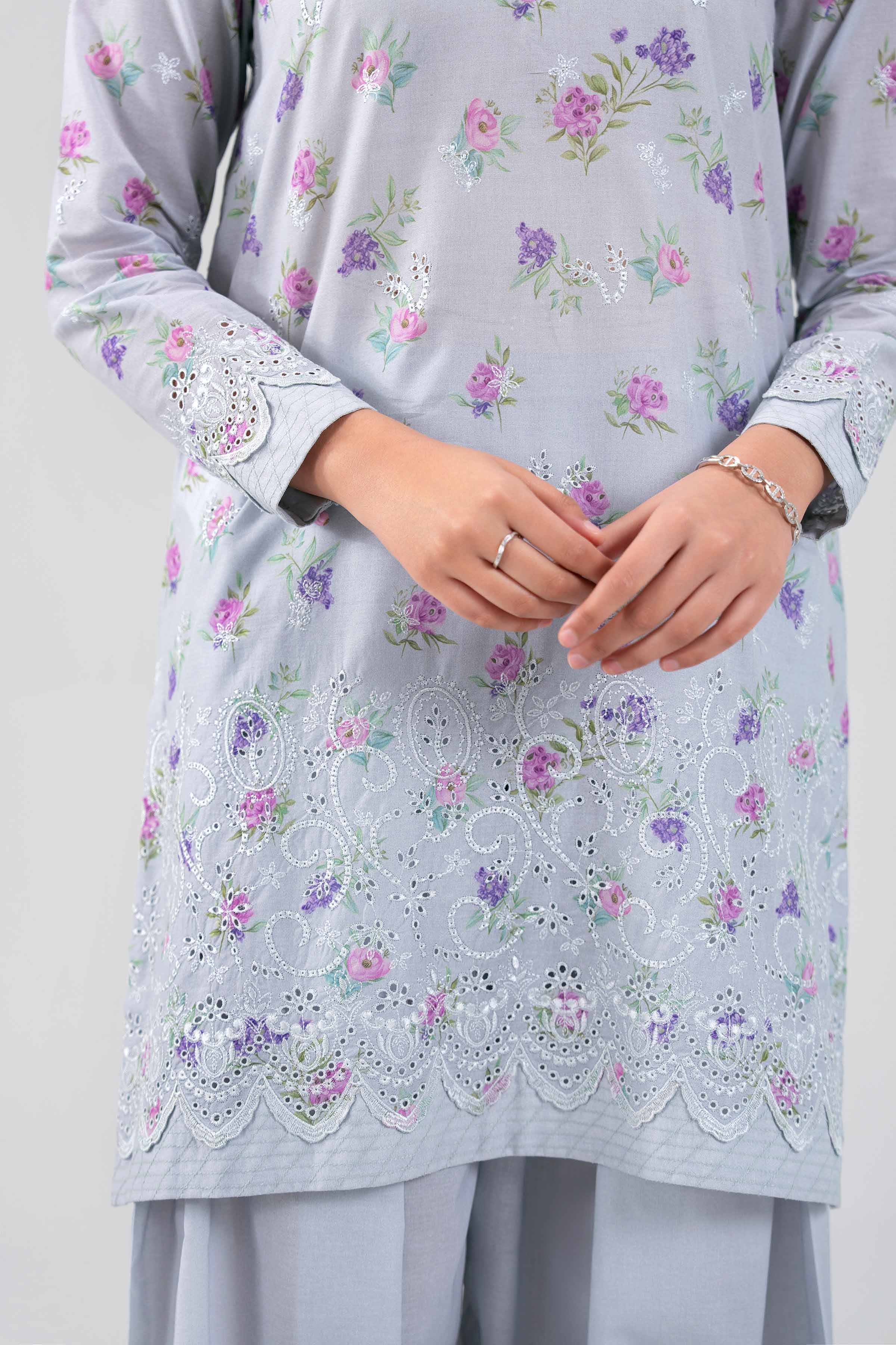 3 Piece - Digital Printed Embroidered Suit - 42601240