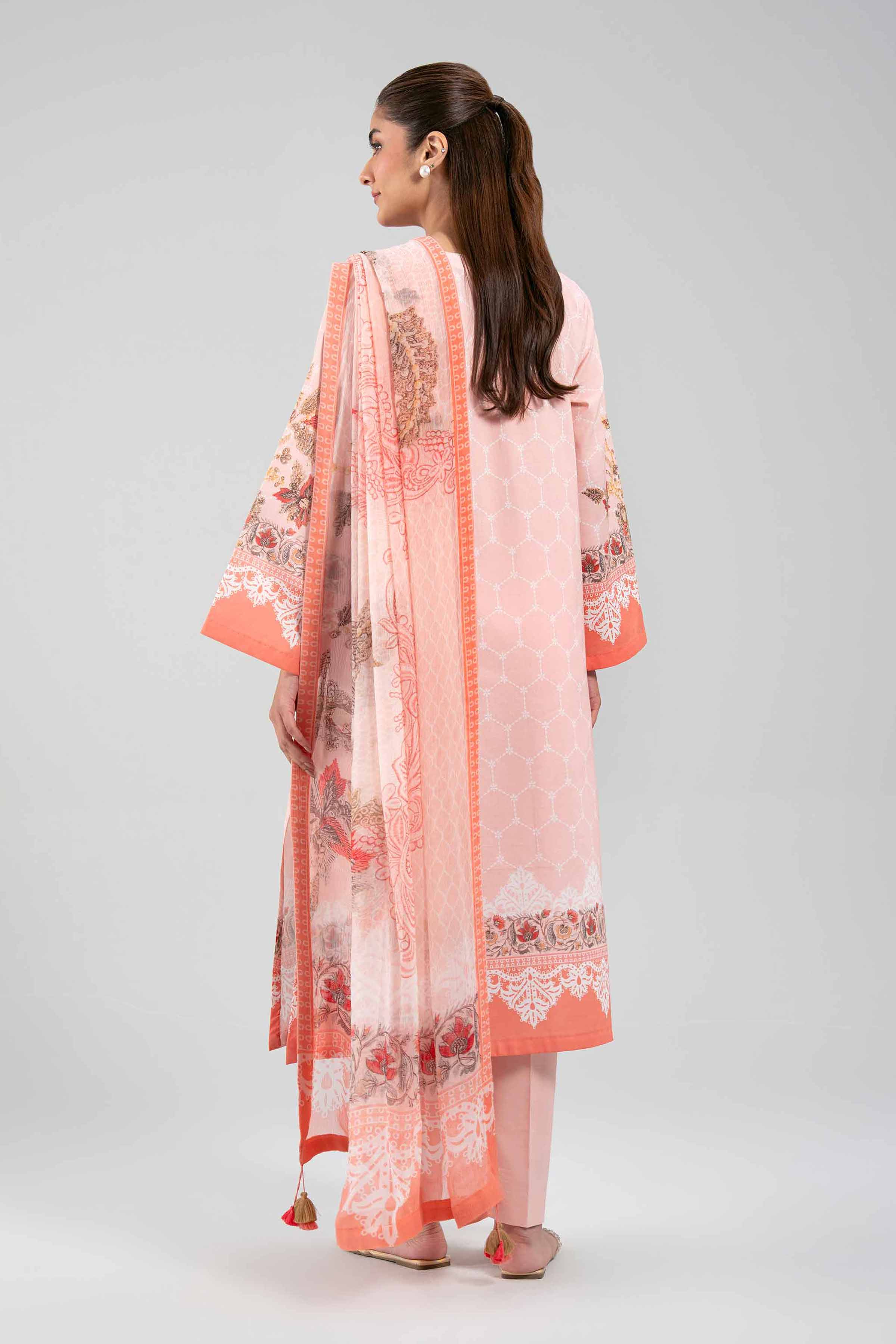 3 Piece - Printed Suit - 42601245 NishatUAE Pink Lawn 3PC Printed Unstitched