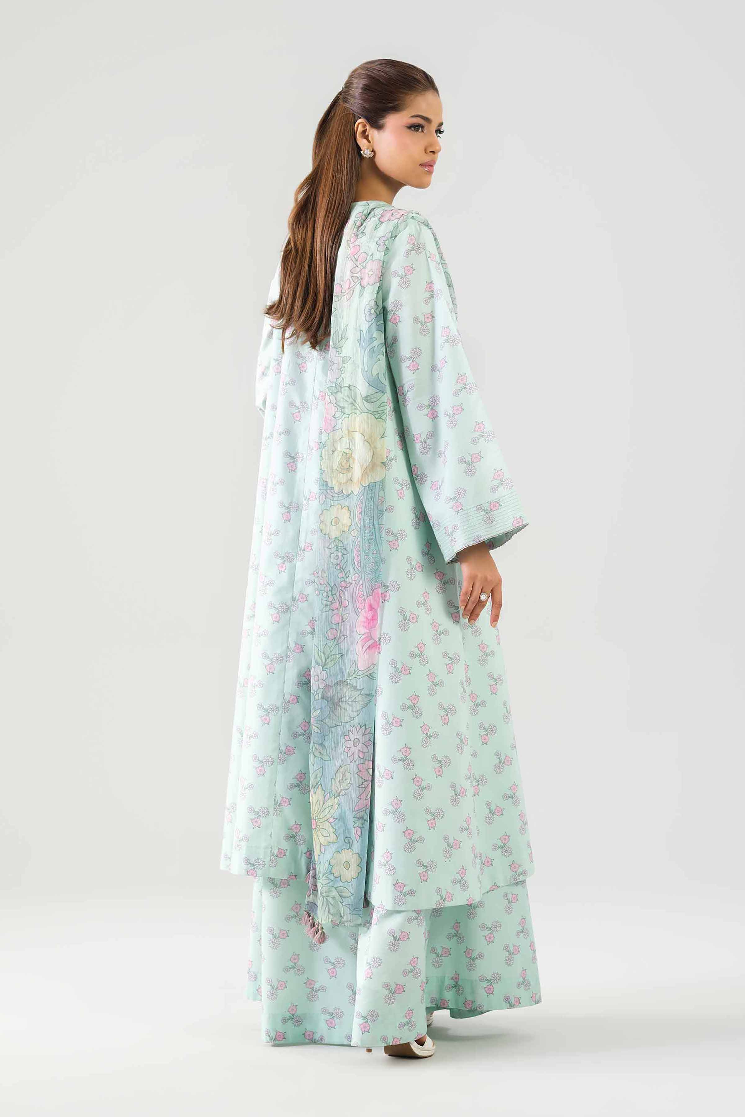 3 Piece - Printed Suit - 42601251 NishatUAE Green Lawn 3PC Printed Unstitched